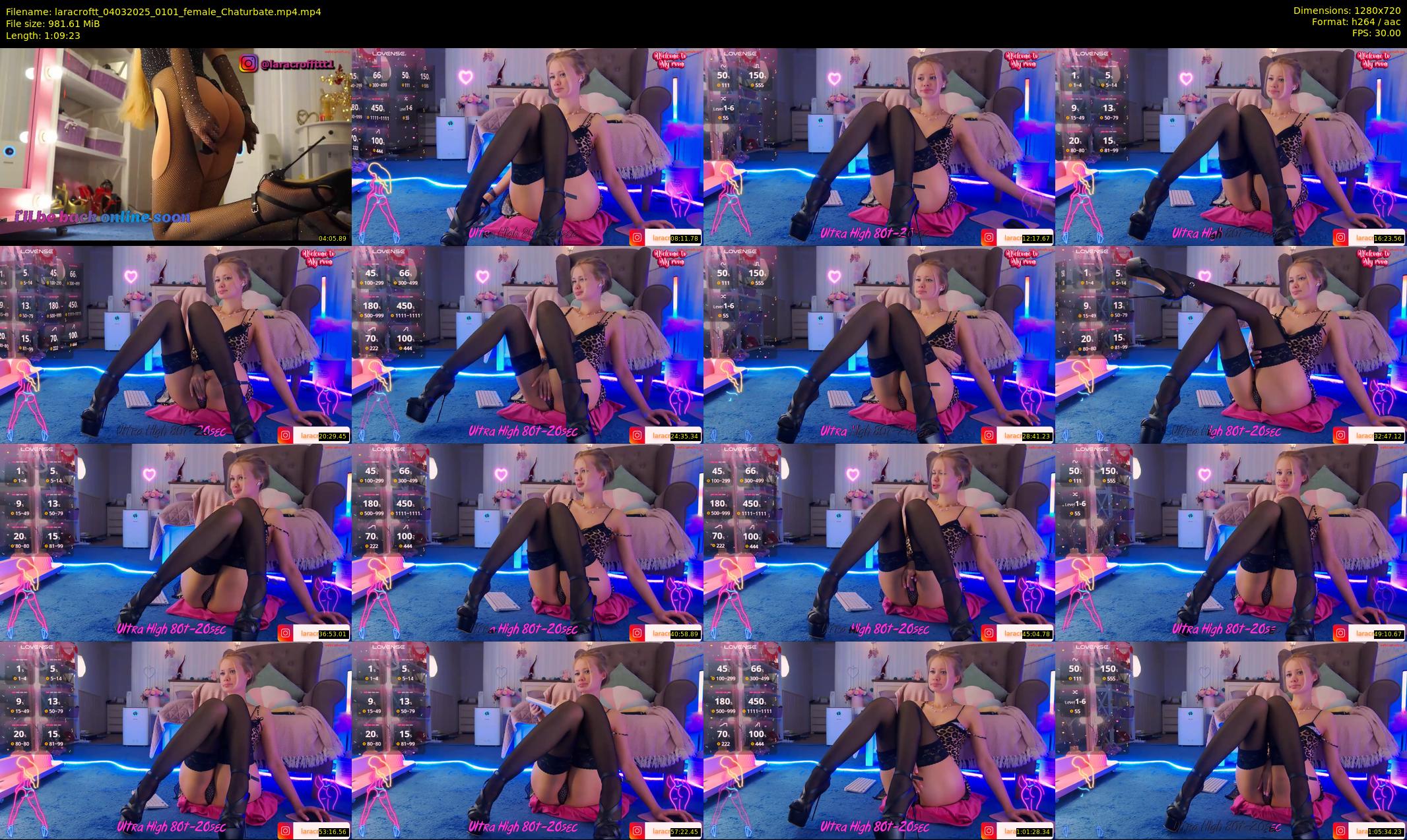 laracroftt — 70 minute Chaturbate female cam show recording, 720p, Mar 4, 2025