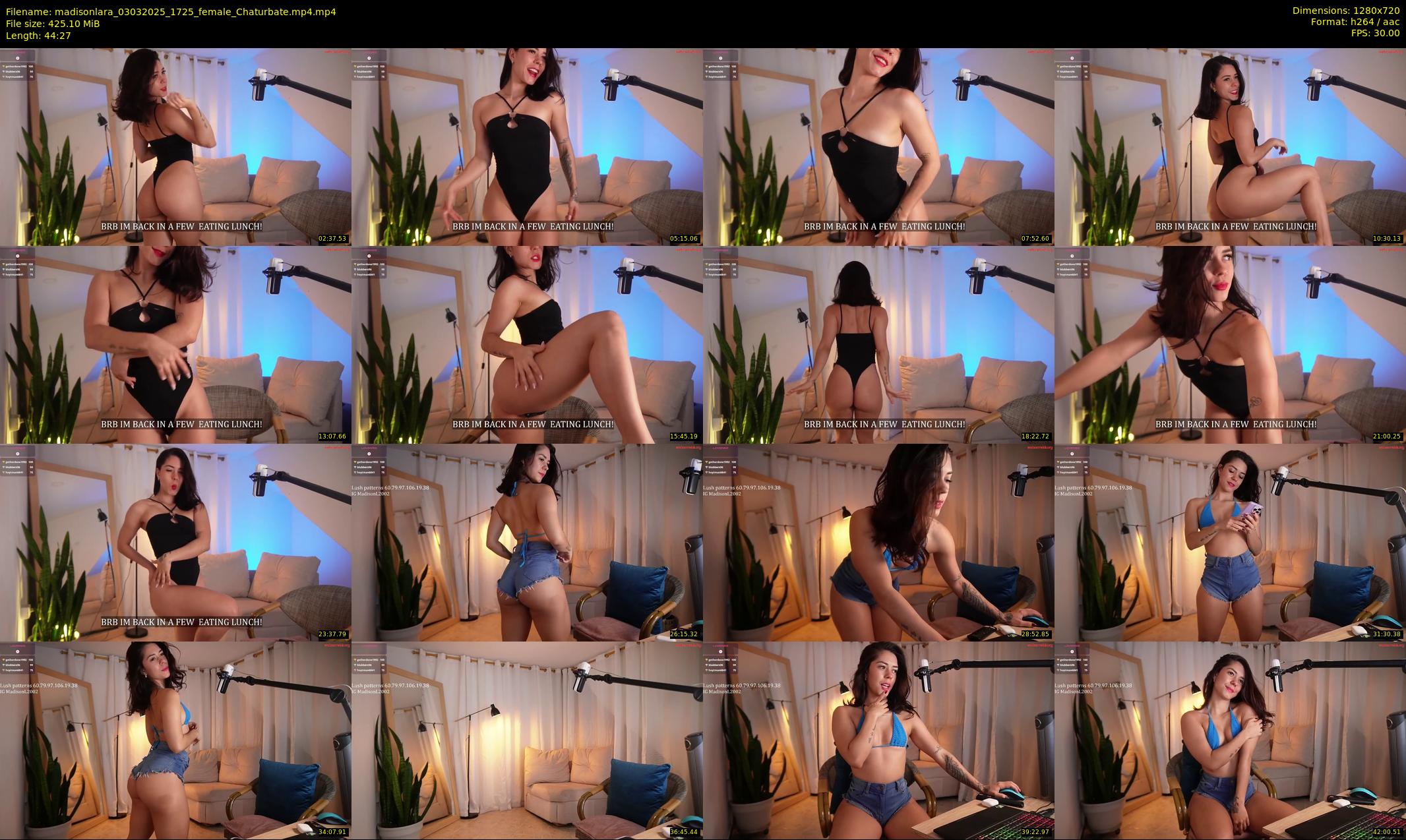 madisonlara — 45 minute Chaturbate female cam show recording, 720p, Mar 3, 2025