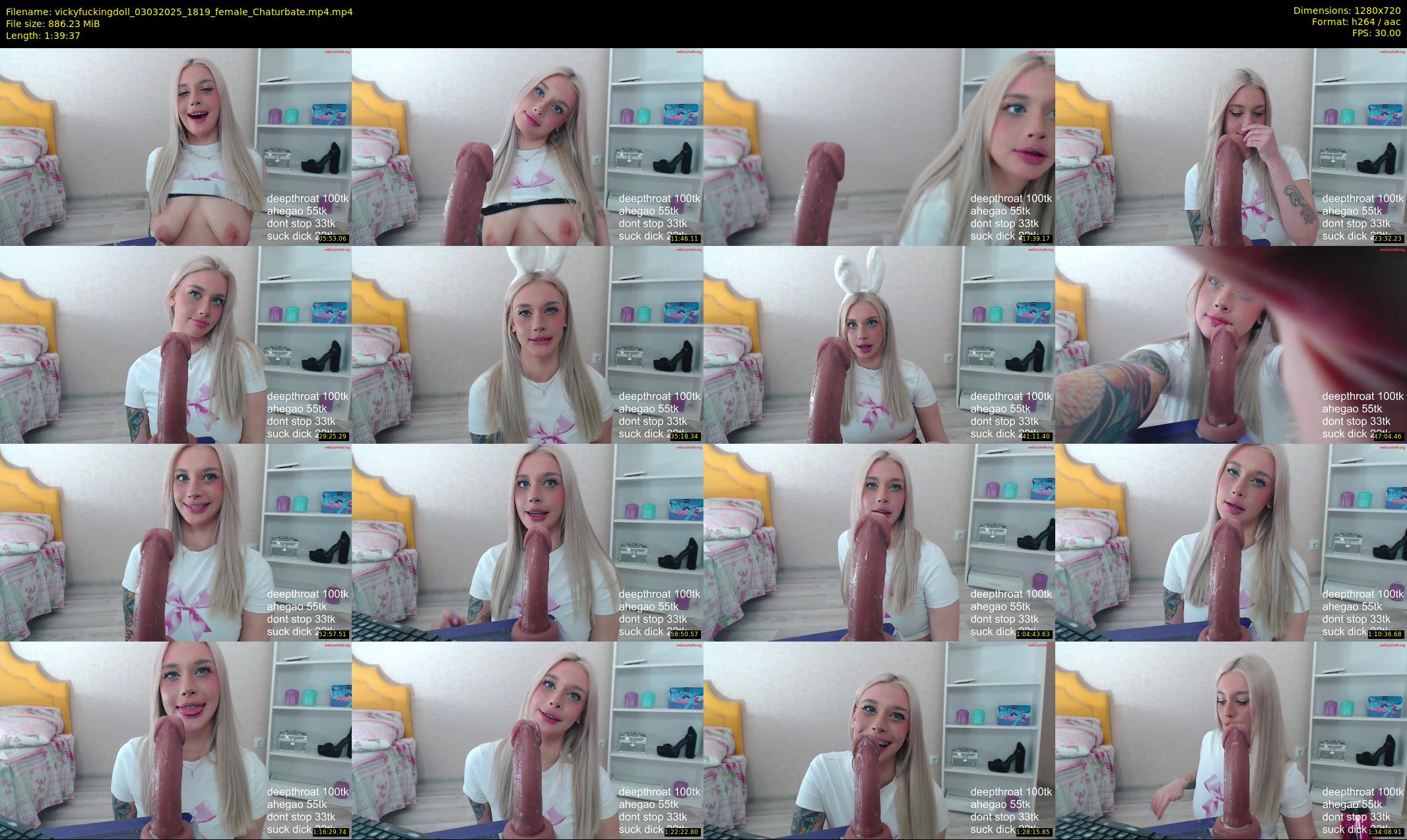 vickyfuckingdoll — 100 minute Chaturbate female cam show recording, 720p, Mar 3, 2025