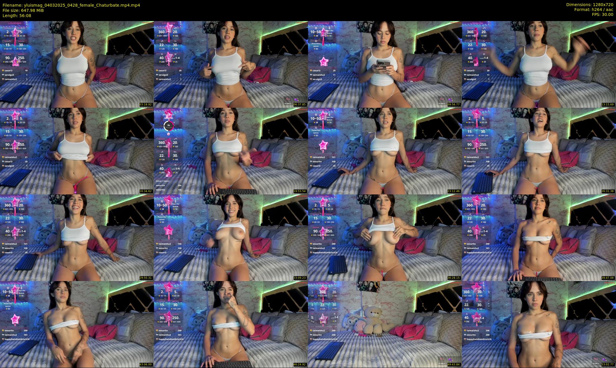 yluismag — 57 minute Chaturbate female cam show recording, 720p, Mar 4, 2025