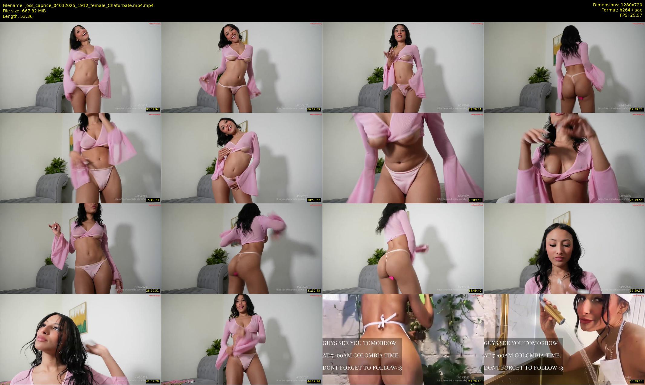 joss_caprice — 54 minute Chaturbate female cam show recording, 720p, Mar 4, 2025