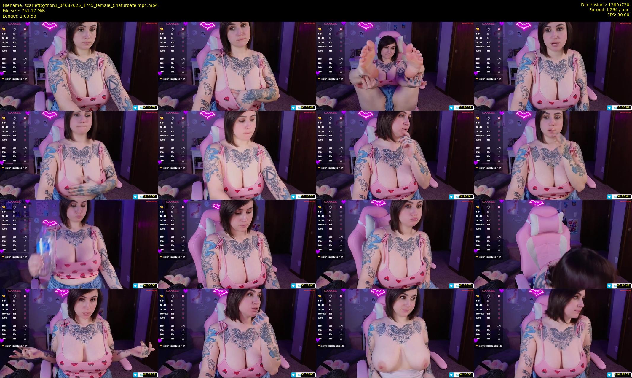 scarlettpython1 — 64 minute Chaturbate female cam show recording, 720p, Mar 4, 2025