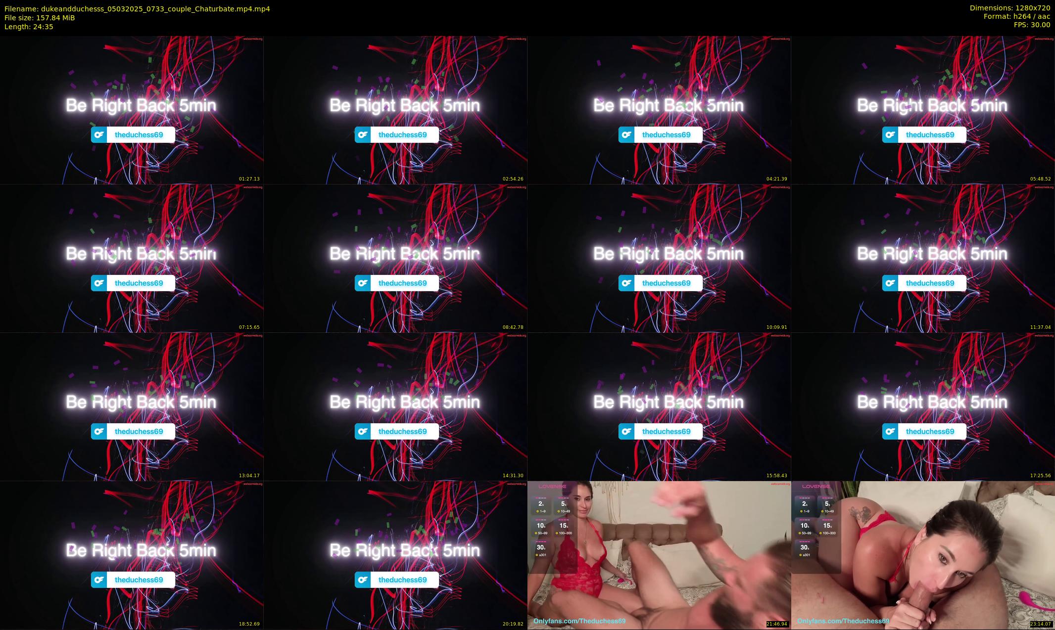 dukeandduchesss — 25 minute Chaturbate couple cam show recording, 720p, Mar 5, 2025