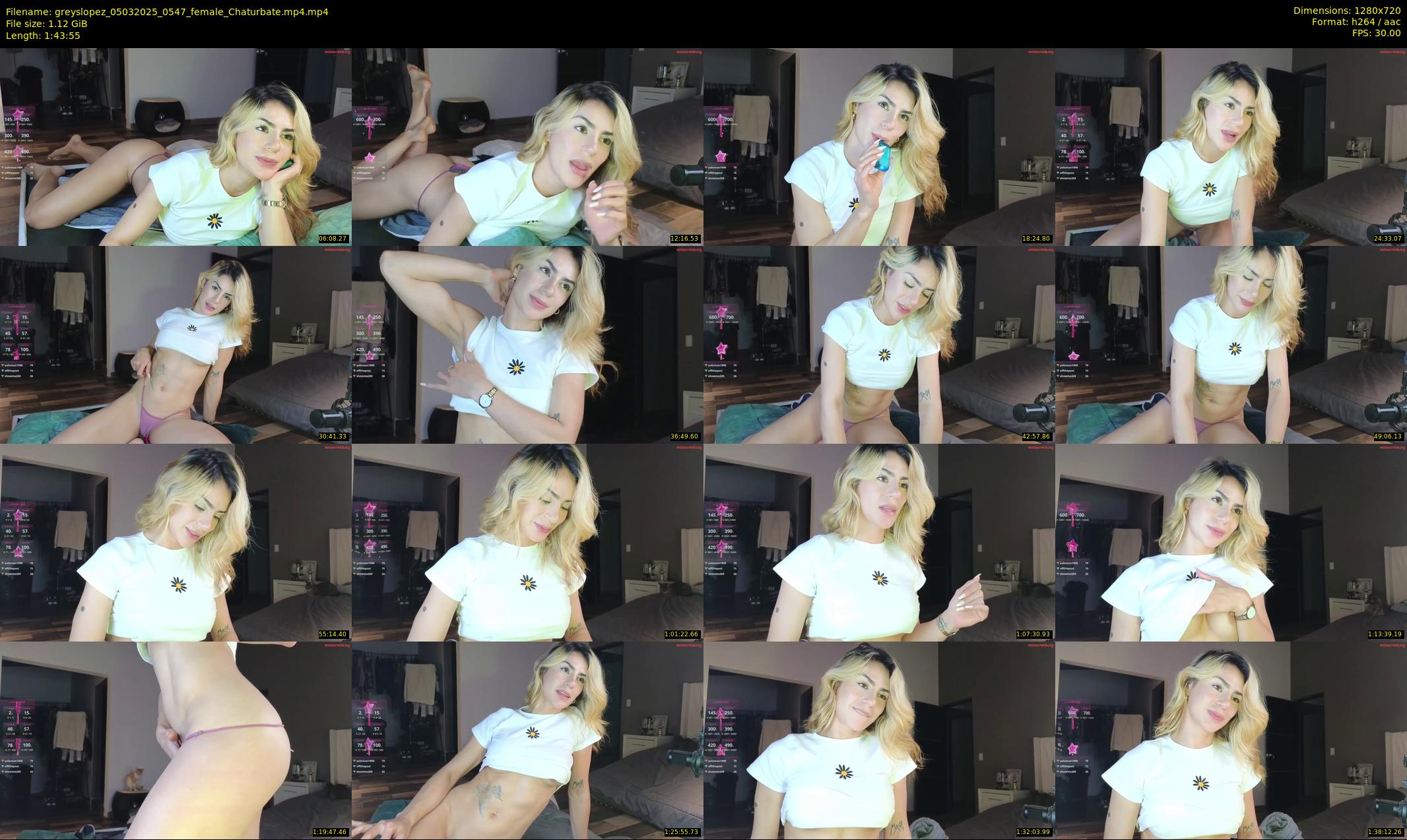 greyslopez — 104 minute Chaturbate female cam show recording, 720p, Mar 5, 2025