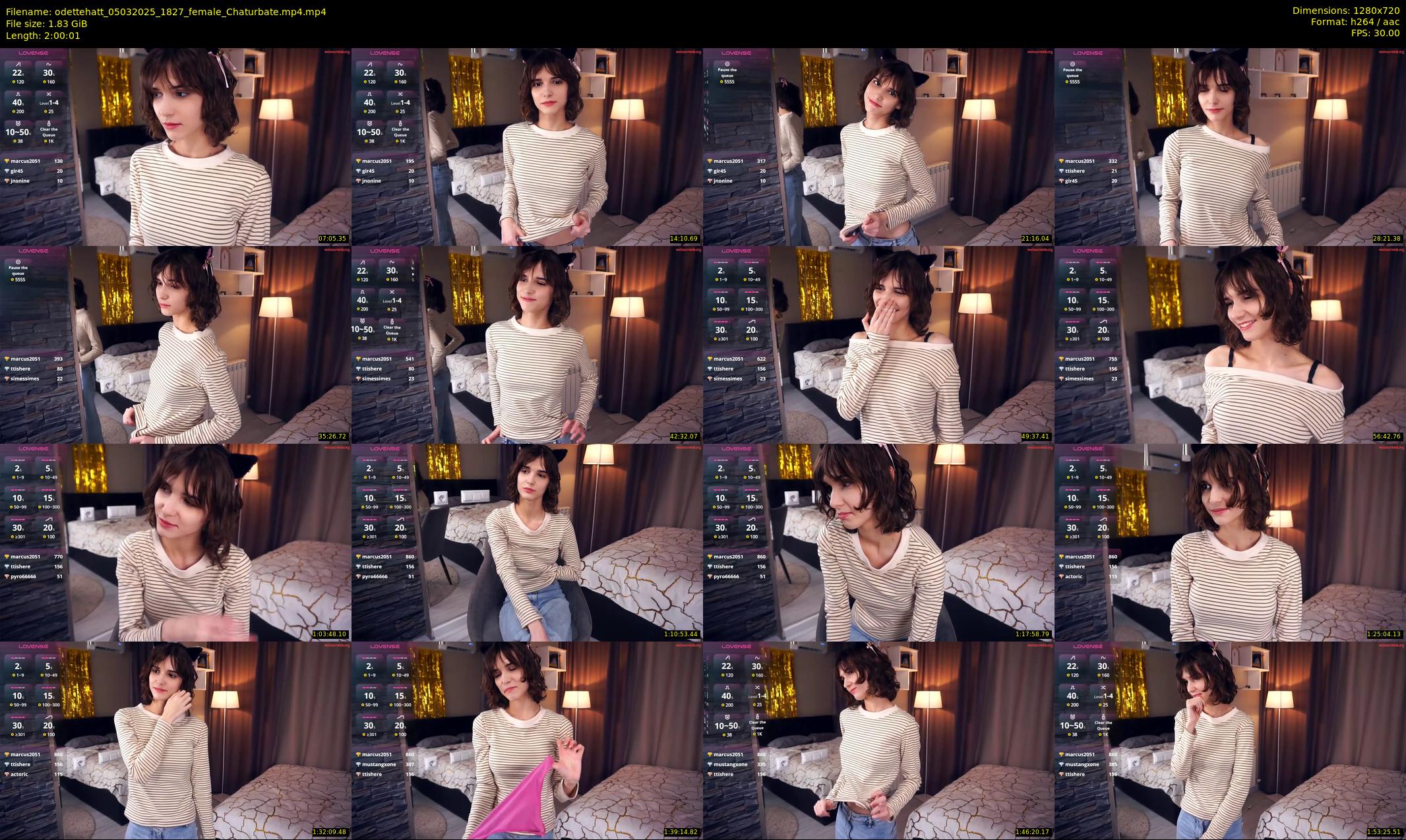 odettehatt — 121 minute Chaturbate female cam show recording, 720p, Mar 5, 2025