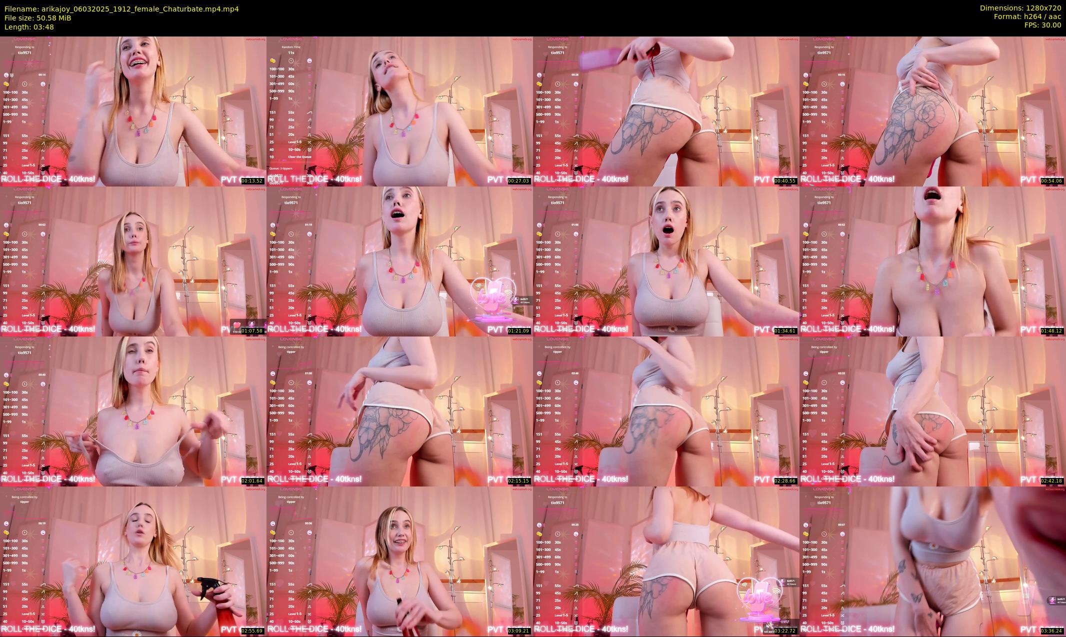 arikajoy — 4 minute Chaturbate female cam show recording, 720p, Mar 6, 2025