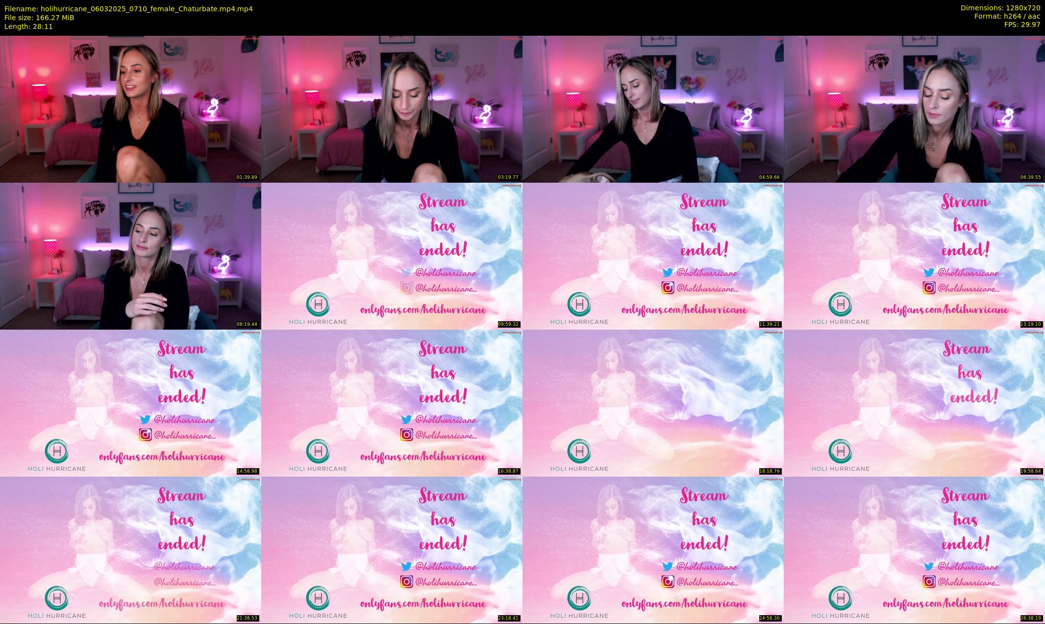 holihurricane — 29 minute Chaturbate female cam show recording, 720p, Mar 6, 2025