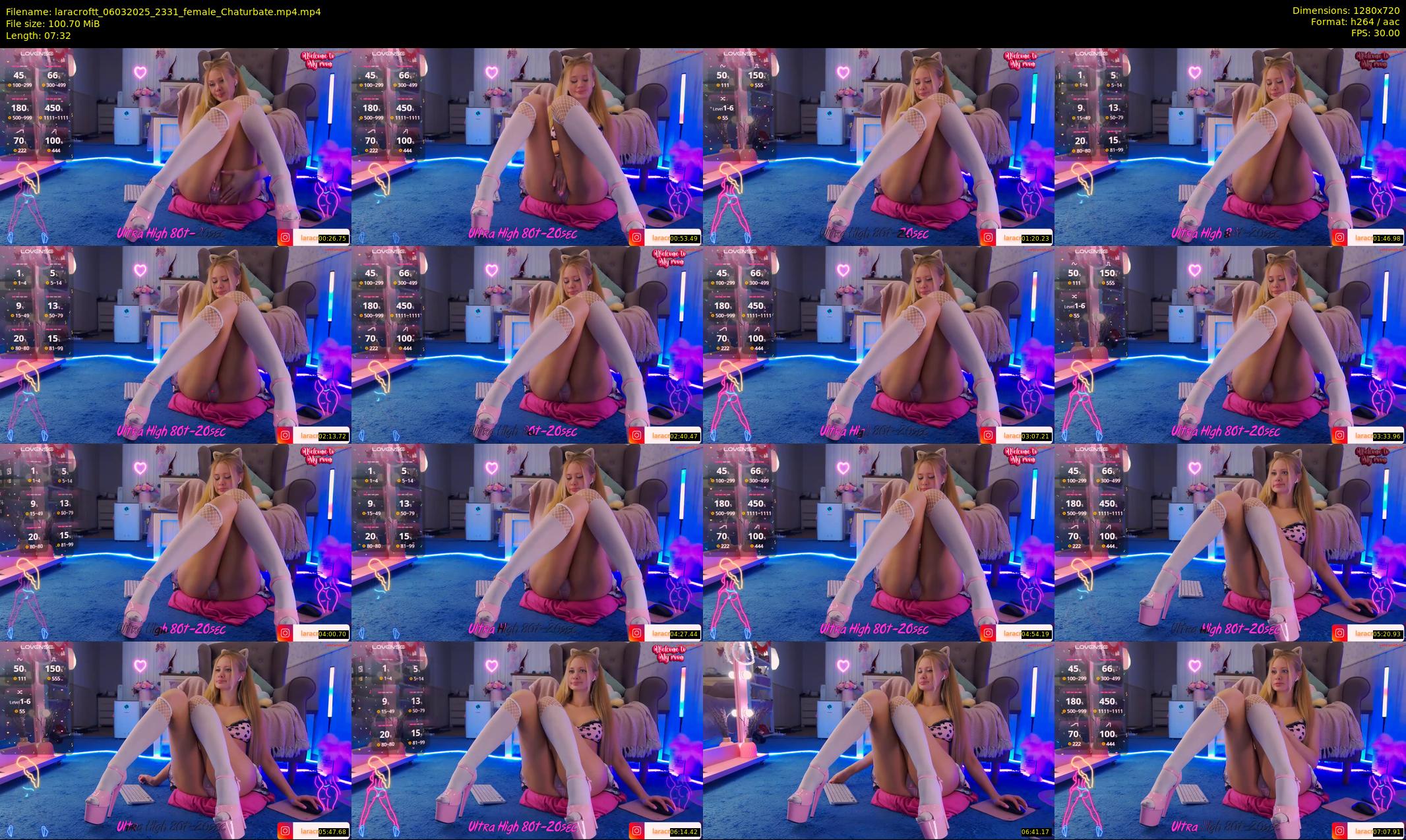 laracroftt — 8 minute Chaturbate female cam show recording, 720p, Mar 6, 2025