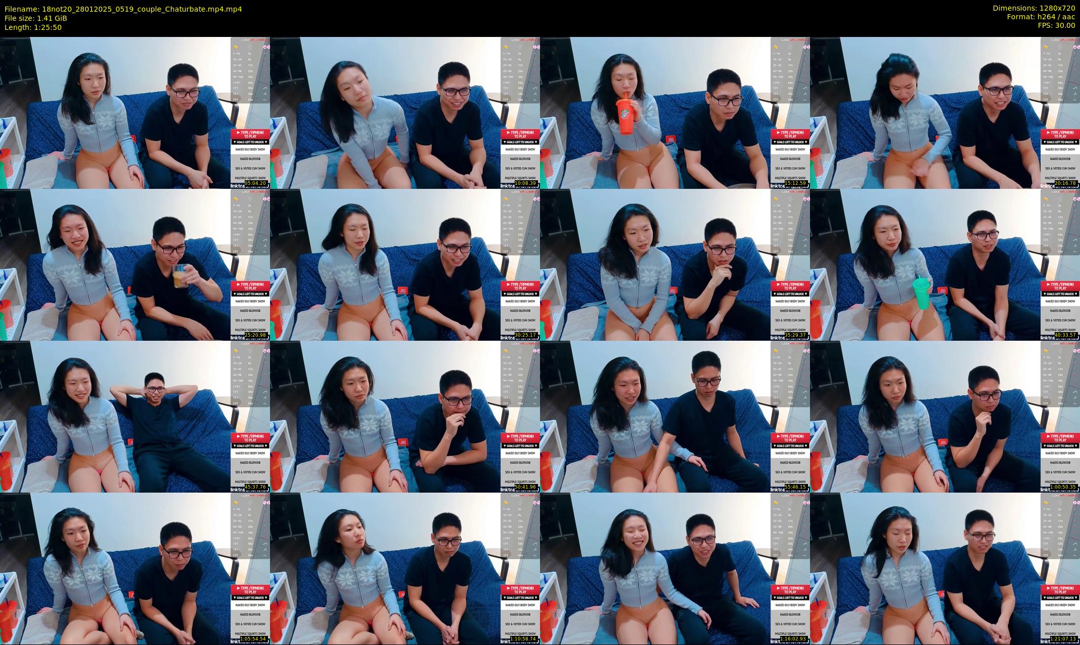 18not20 — 86 minute Chaturbate couple cam show recording, 720p, Jan 28, 2025