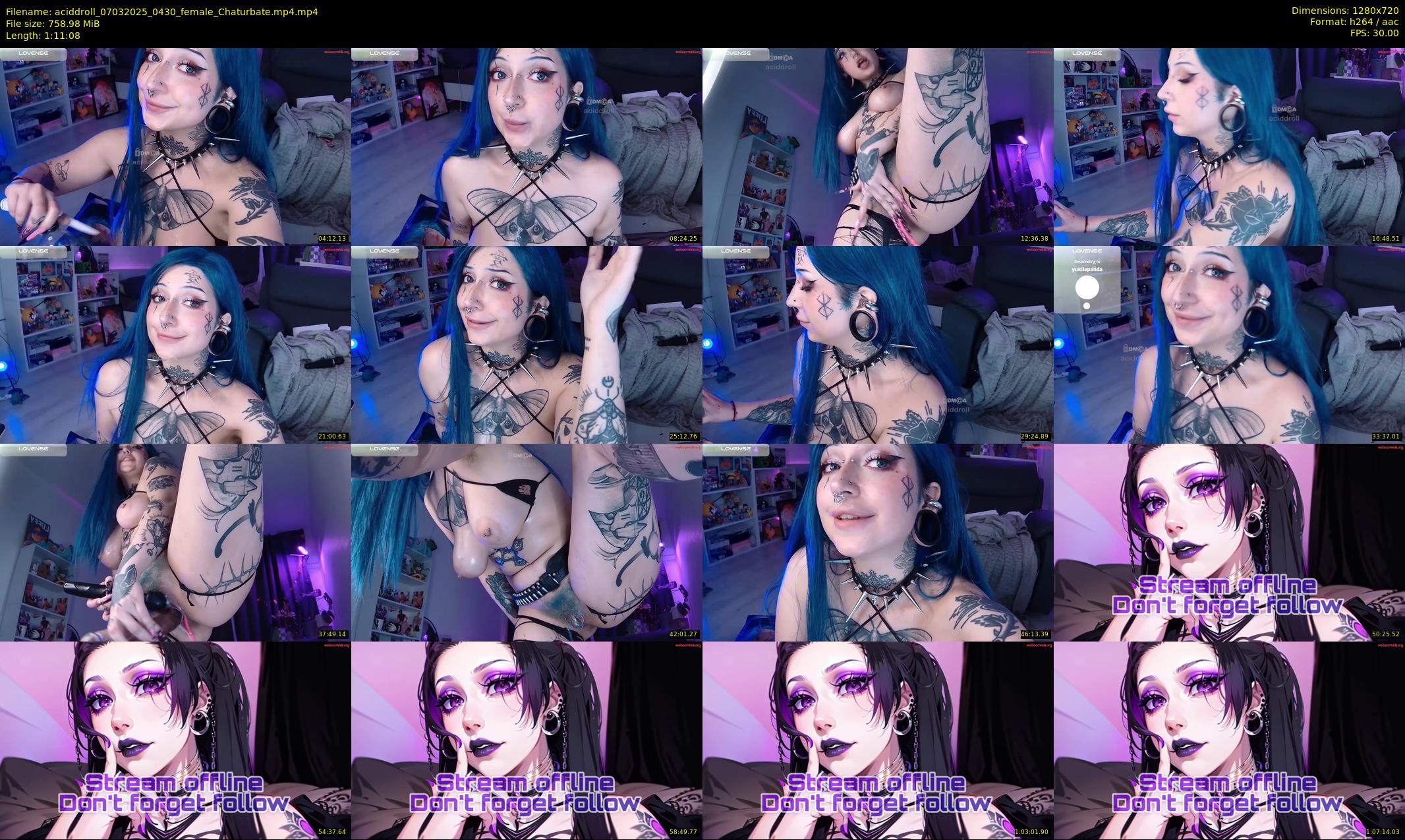 aciddroll — 72 minute Chaturbate female cam show recording, 720p, Mar 7, 2025
