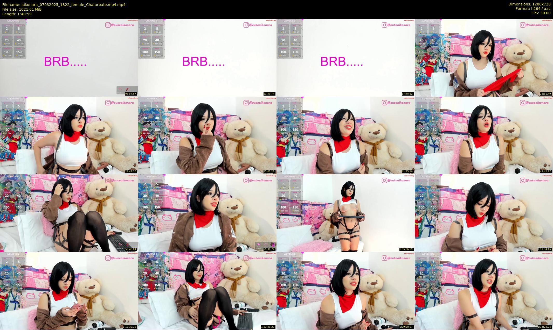 aikonara — 101 minute Chaturbate female cam show recording, 720p, Mar 7, 2025