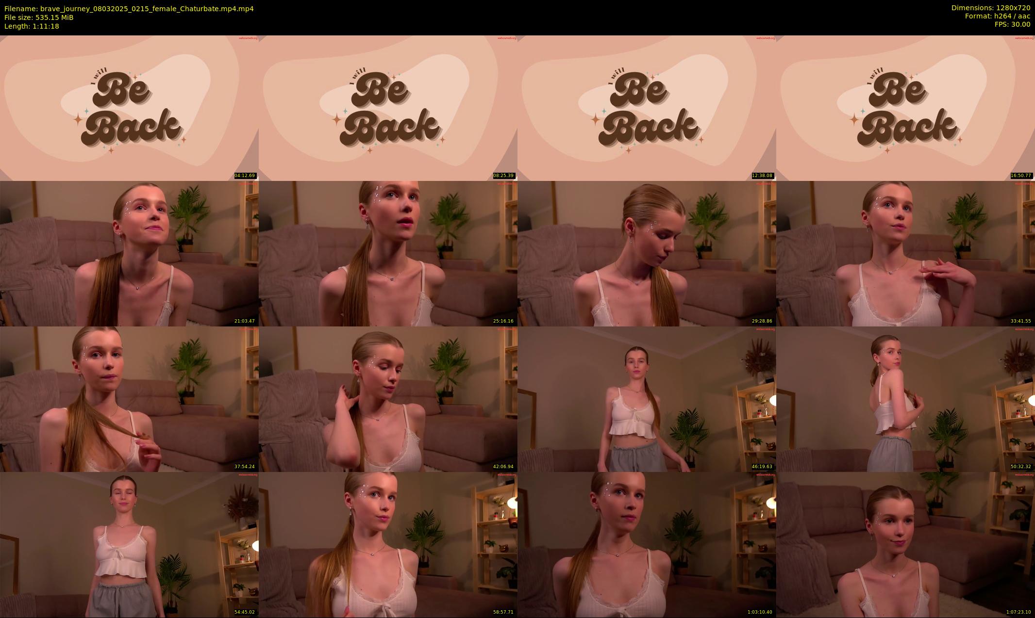brave_journey — 72 minute Chaturbate female cam show recording, 720p, Mar 8, 2025
