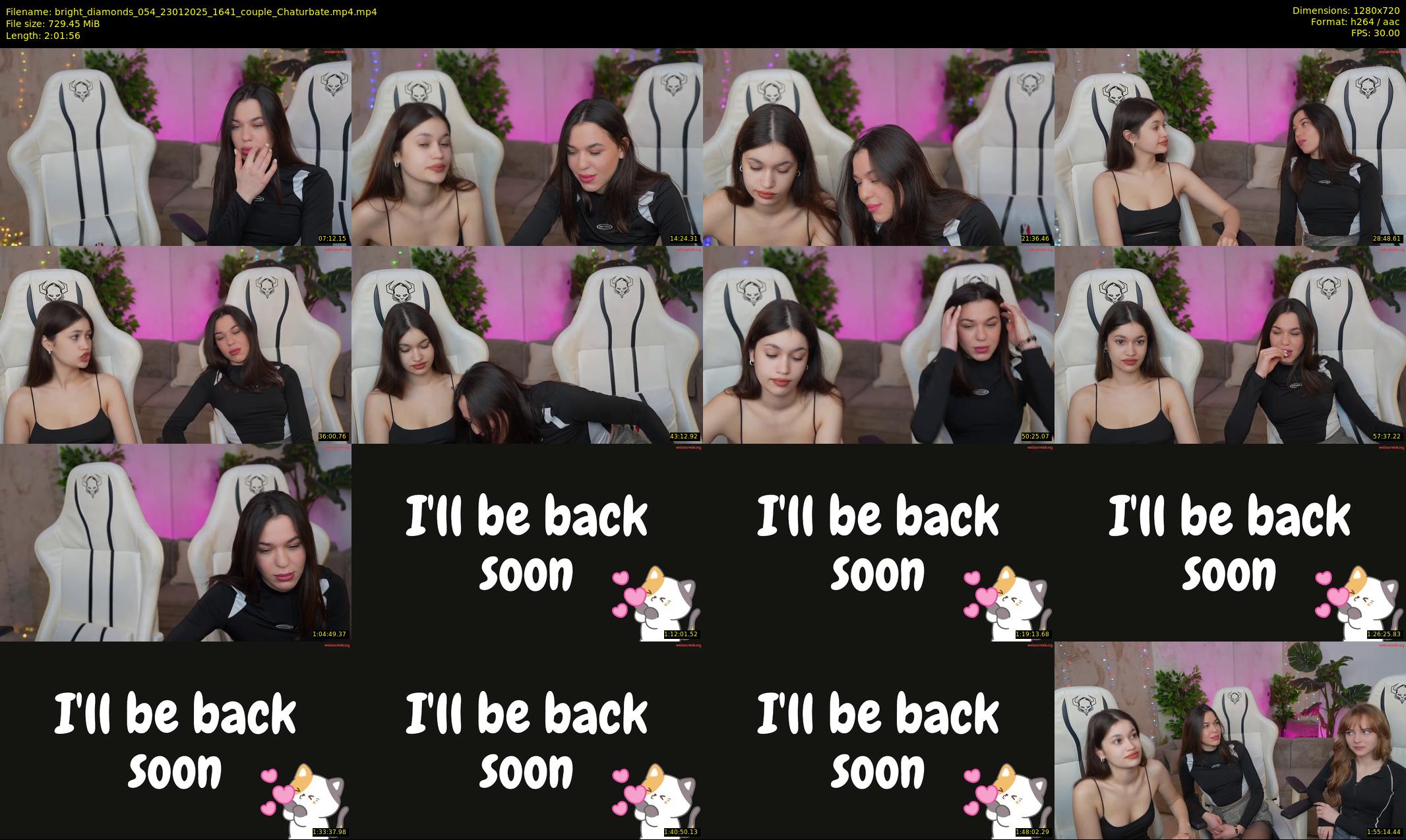 bright_diamonds_054 — 122 minute Chaturbate couple cam show recording, 720p, Jan 23, 2025