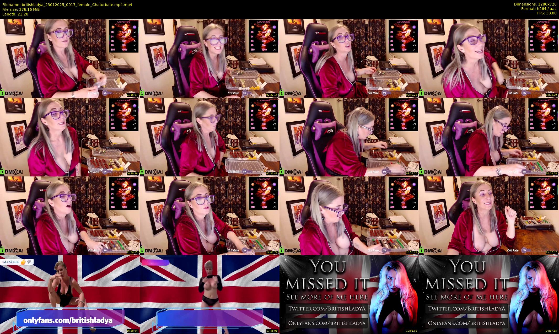 britishladya — 22 minute Chaturbate female cam show recording, 720p, Jan 23, 2025
