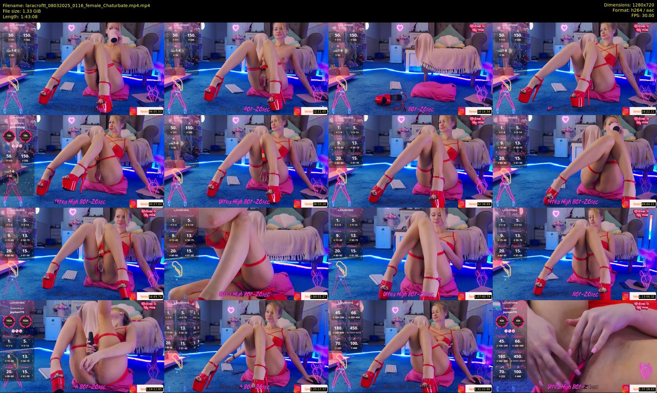 laracroftt — 104 minute Chaturbate female cam show recording, 720p, Mar 8, 2025