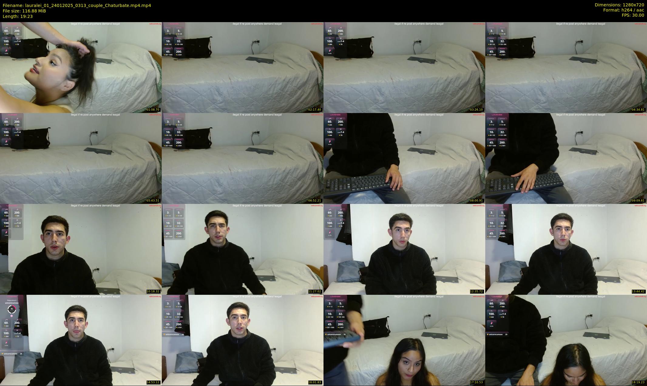 lauralei_01 — 20 minute Chaturbate couple cam show recording, 720p, Jan 24, 2025
