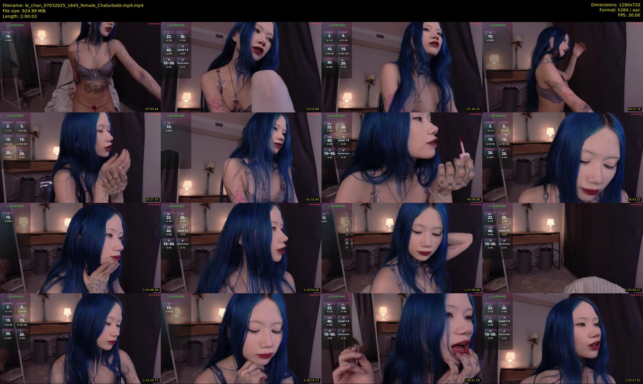 le_chan — 121 minute Chaturbate female cam show recording, 720p, Mar 7, 2025