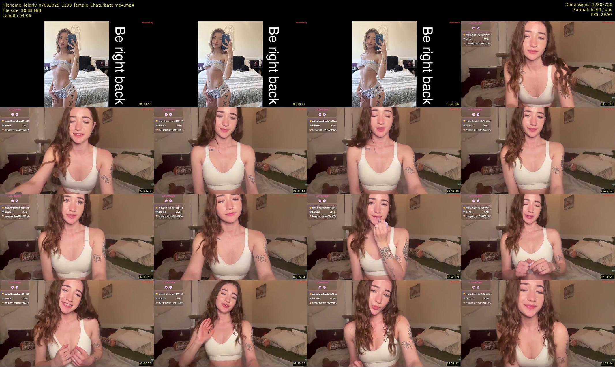 lolariv — 5 minute Chaturbate female cam show recording, 720p, Mar 7, 2025