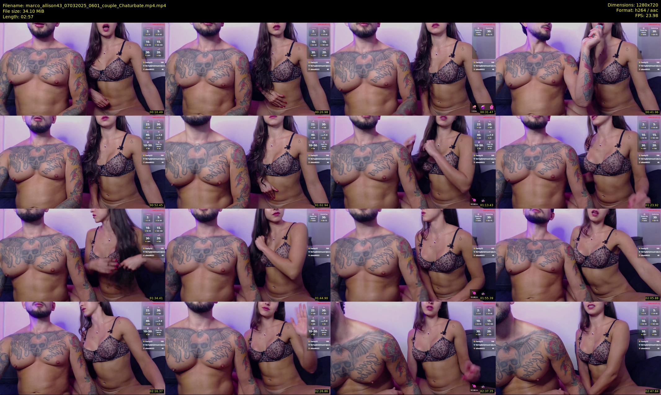 marco_allison43 — 3 minute Chaturbate couple cam show recording, 720p, Mar 7, 2025