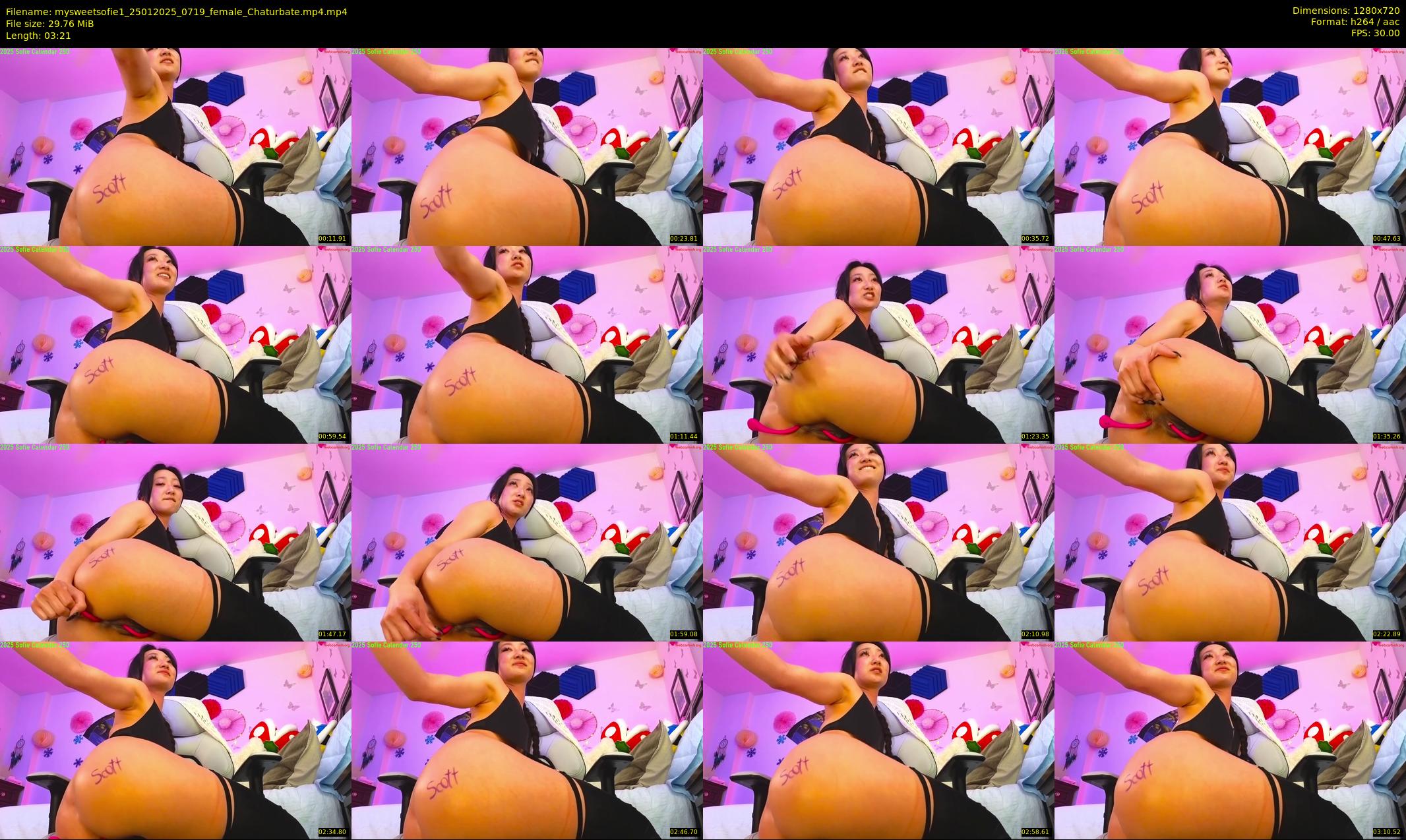 mysweetsofie1 — 4 minute Chaturbate female cam show recording, 720p, Jan 25, 2025