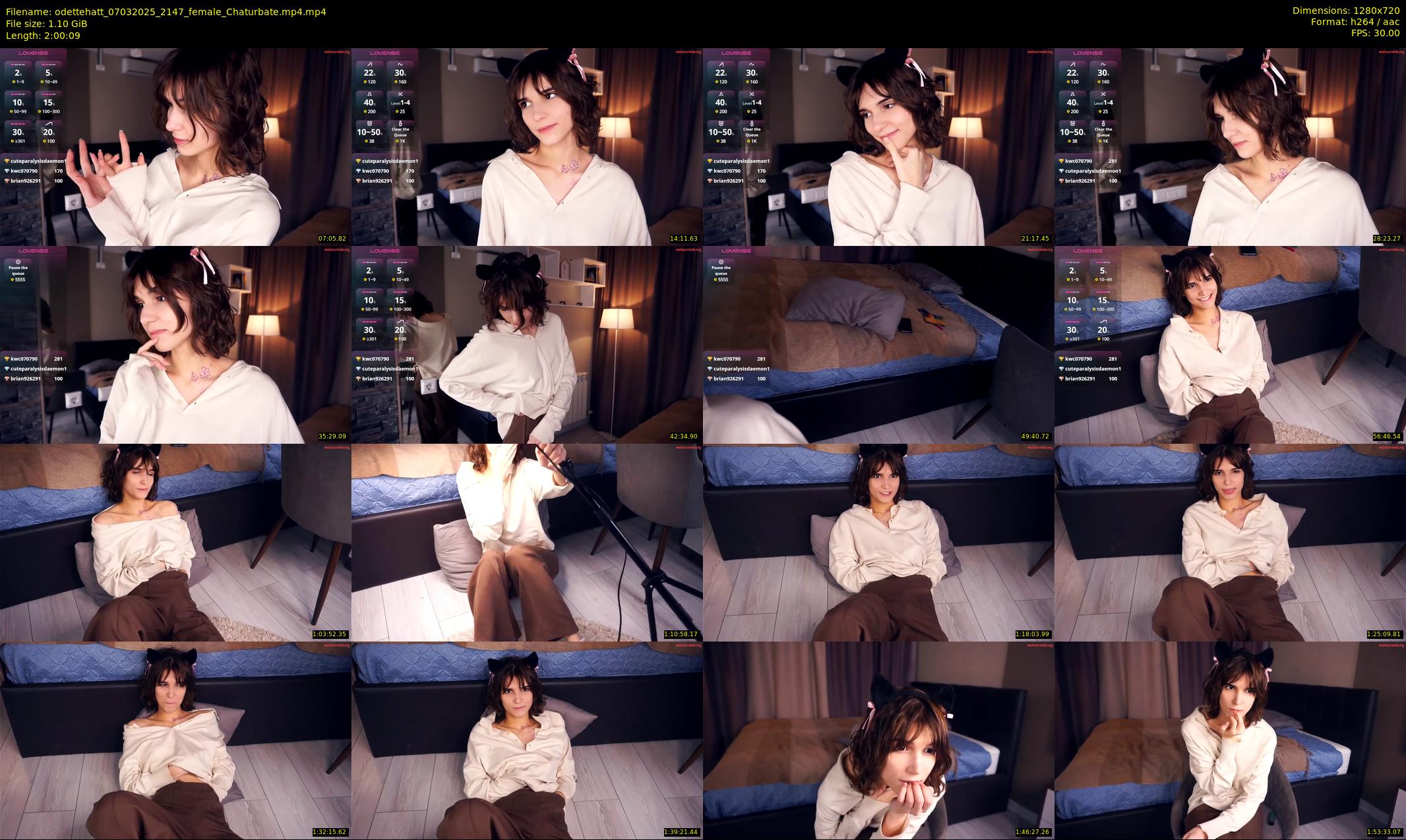 odettehatt — 121 minute Chaturbate female cam show recording, 720p, Mar 7, 2025