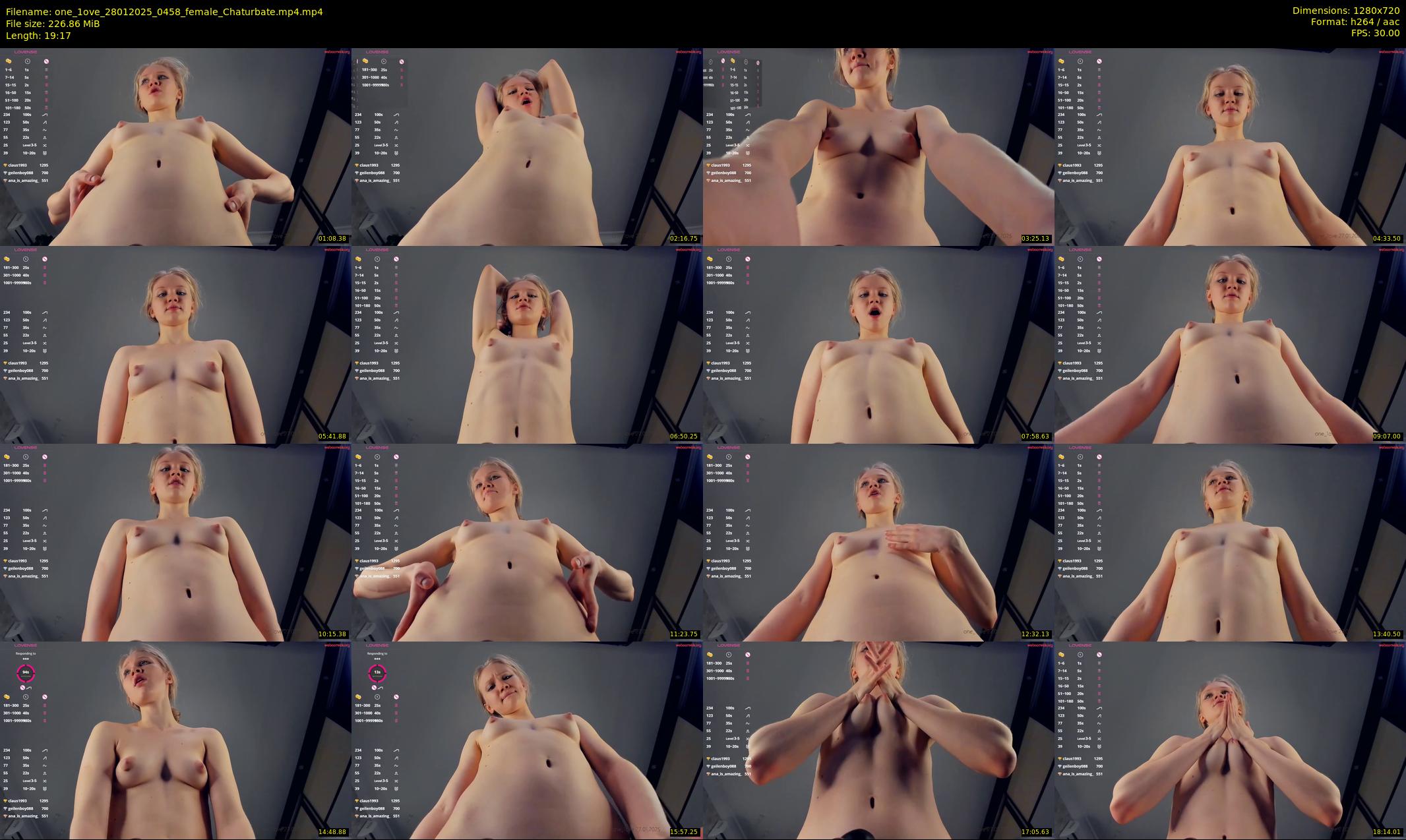 one_1ove — 20 minute Chaturbate female cam show recording, 720p, Jan 28, 2025