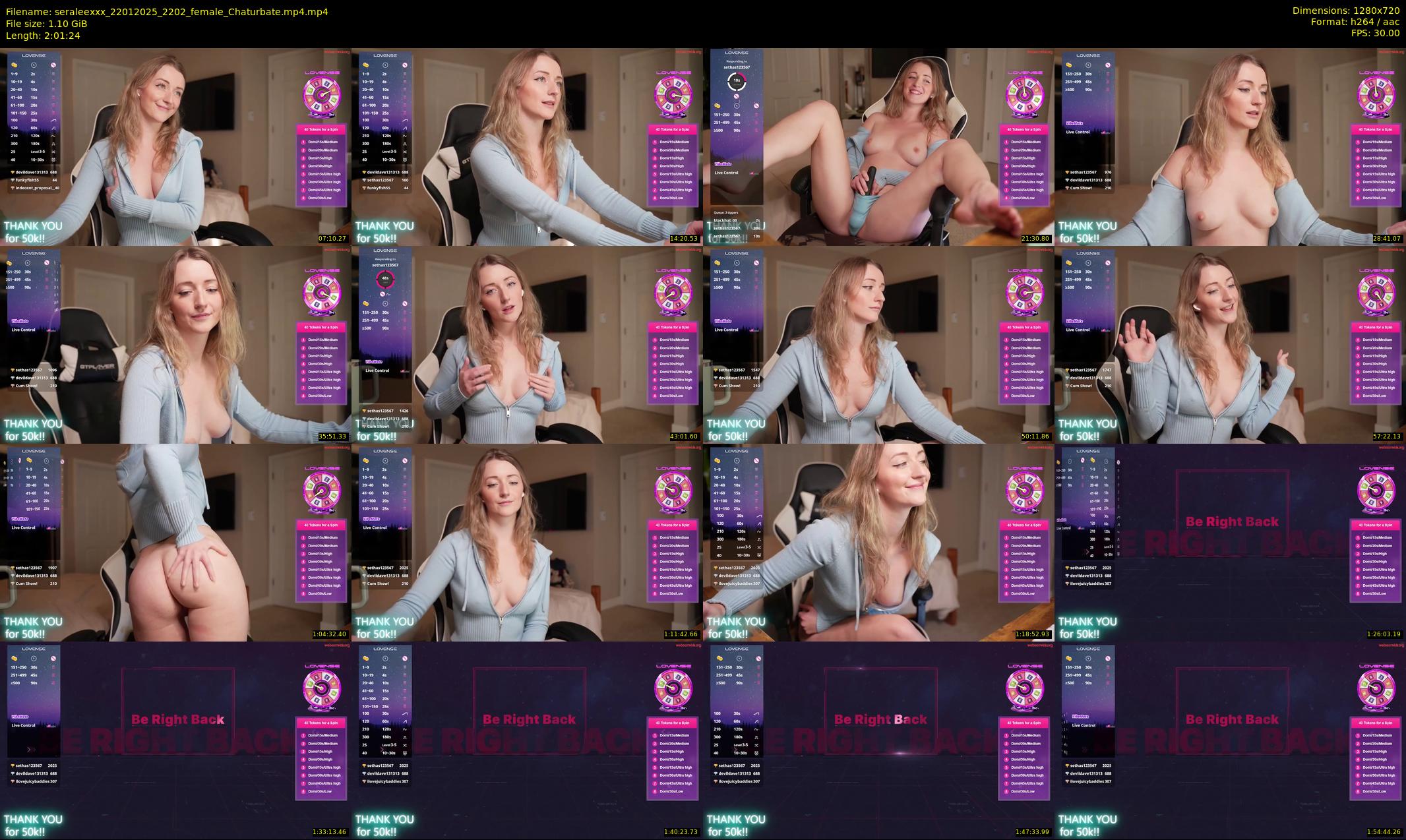 seraleexxx — 122 minute Chaturbate female cam show recording, 720p, Jan 22, 2025