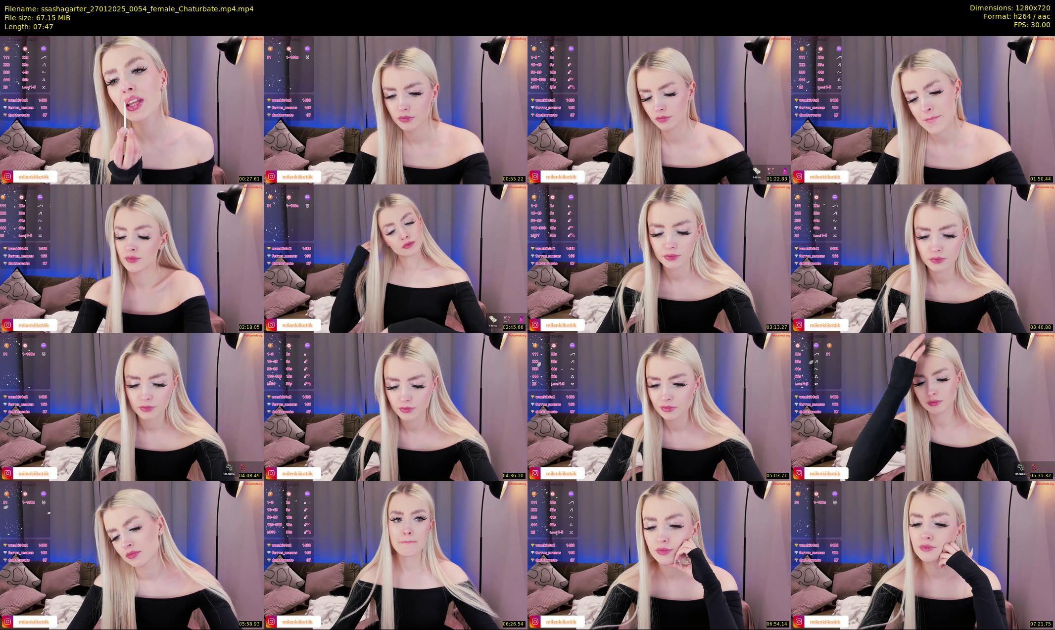 ssashagarter — 8 minute Chaturbate female cam show recording, 720p, Jan 27, 2025