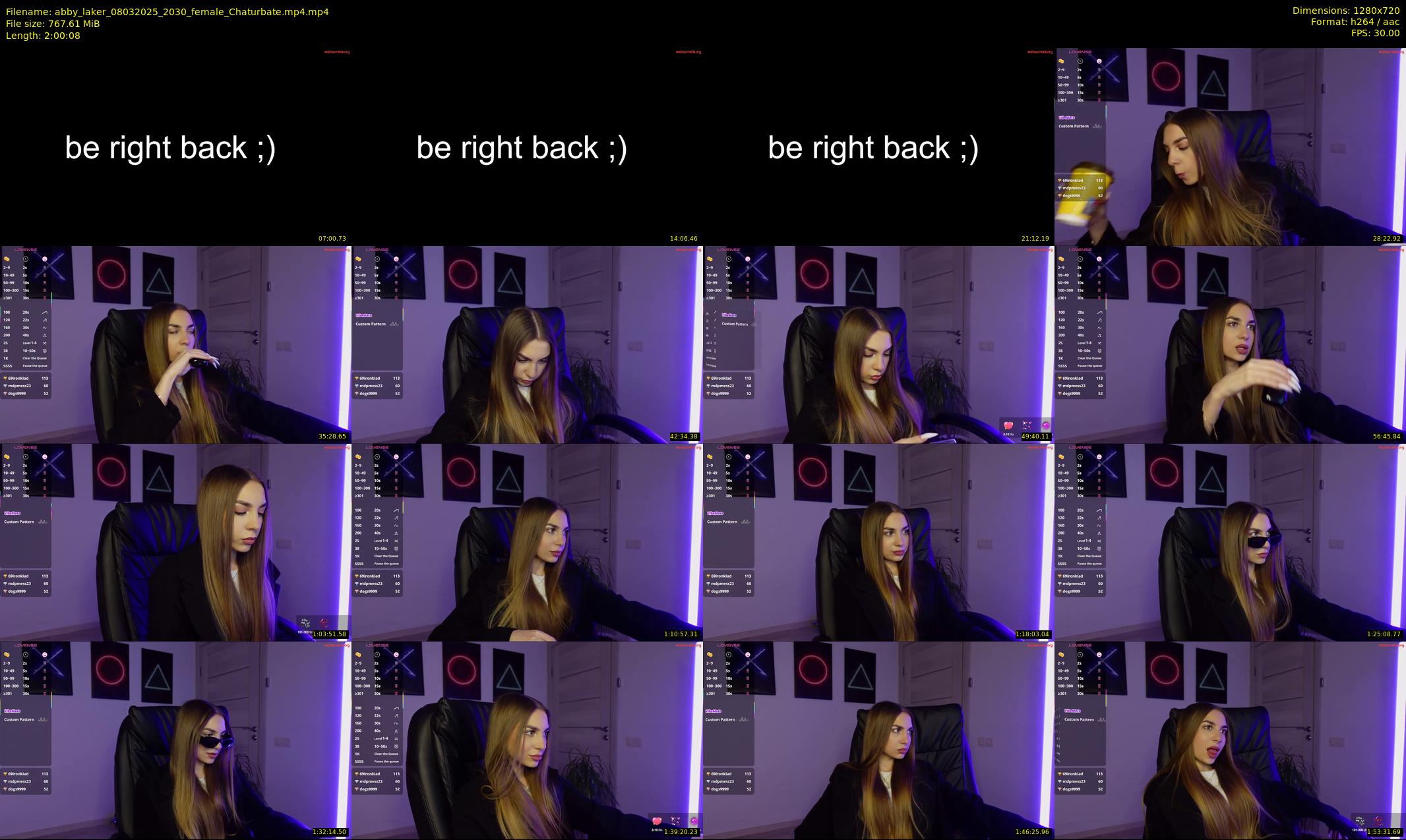 abby_laker — 121 minute Chaturbate female cam show recording, 720p, Mar 8, 2025