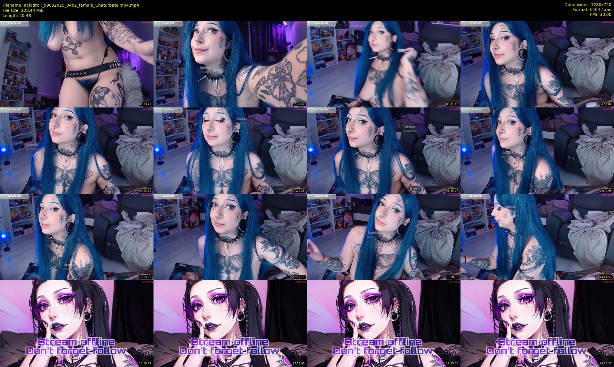 aciddroll — 21 minute Chaturbate female cam show recording, 720p, Mar 9, 2025