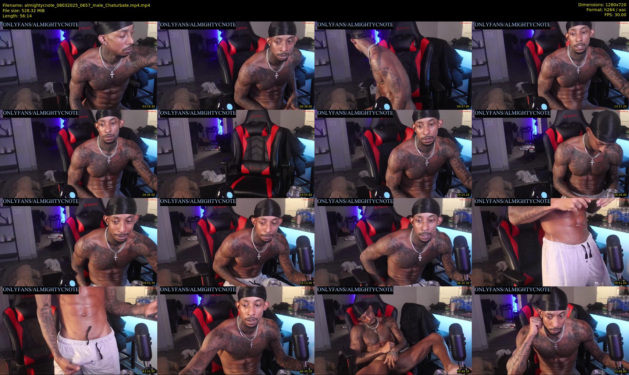 almightycnote — 57 minute Chaturbate male cam show recording, 720p, Mar 8, 2025