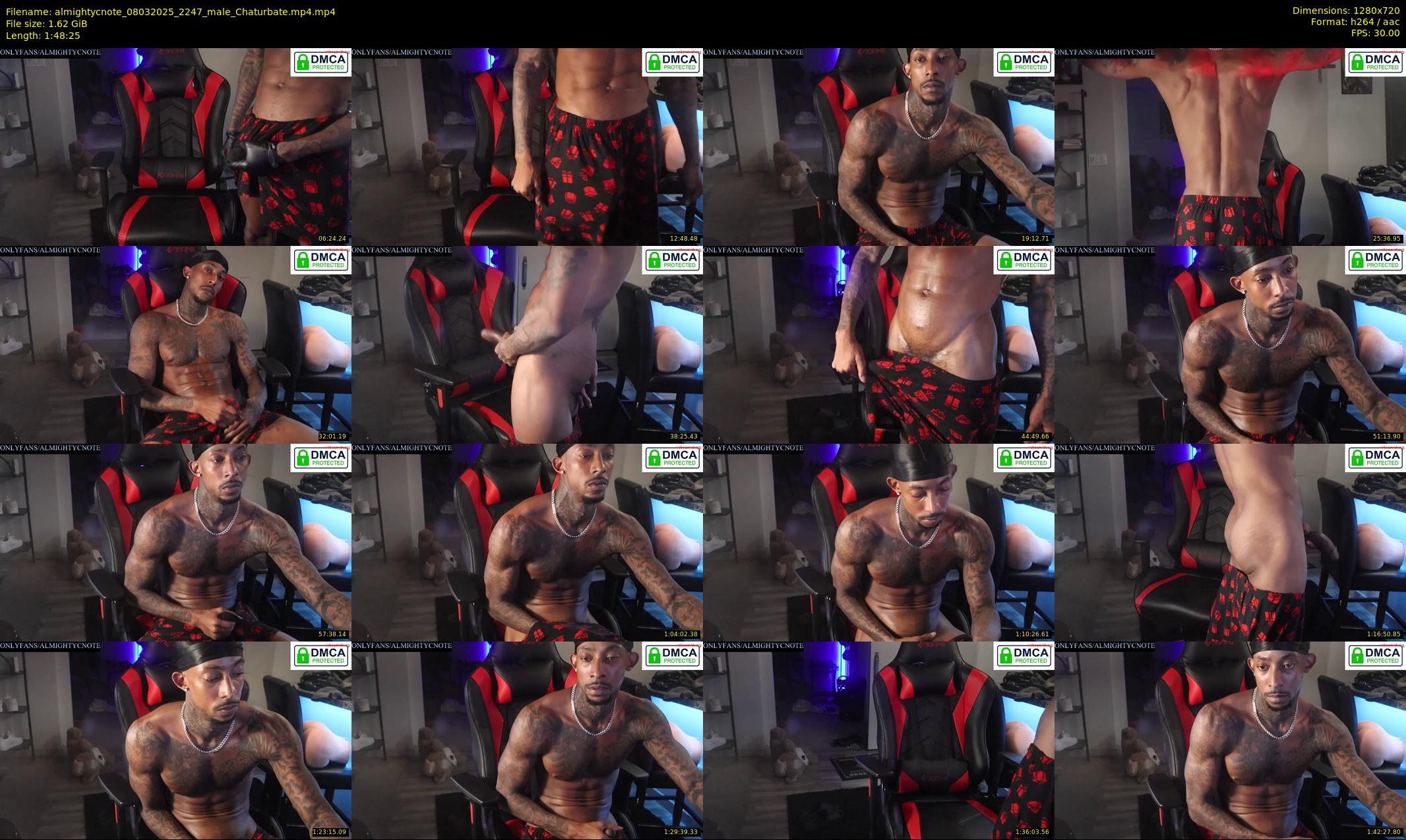 almightycnote — 109 minute Chaturbate male cam show recording, 720p, Mar 8, 2025