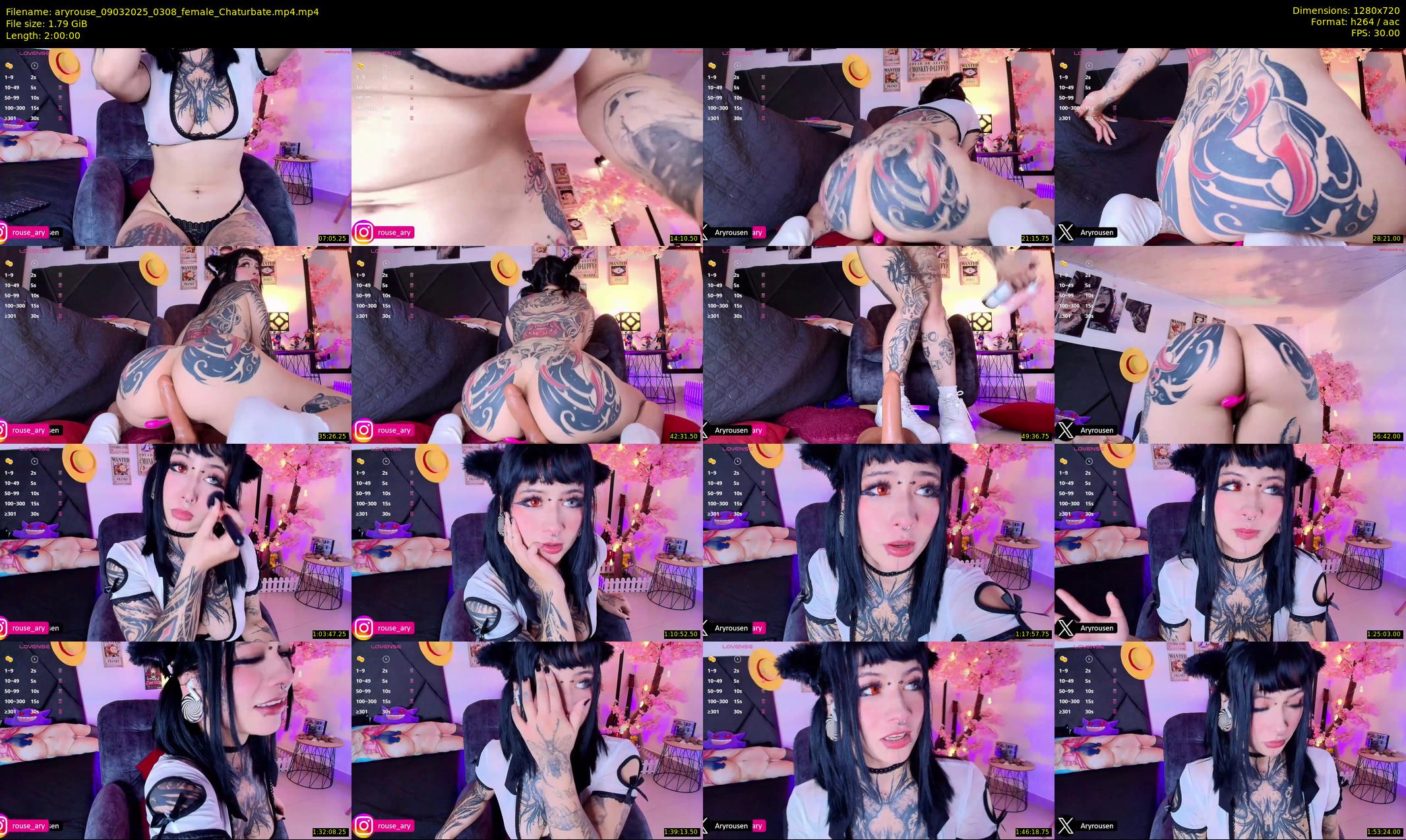 aryrouse — 120 minute Chaturbate female cam show recording, 720p, Mar 9, 2025