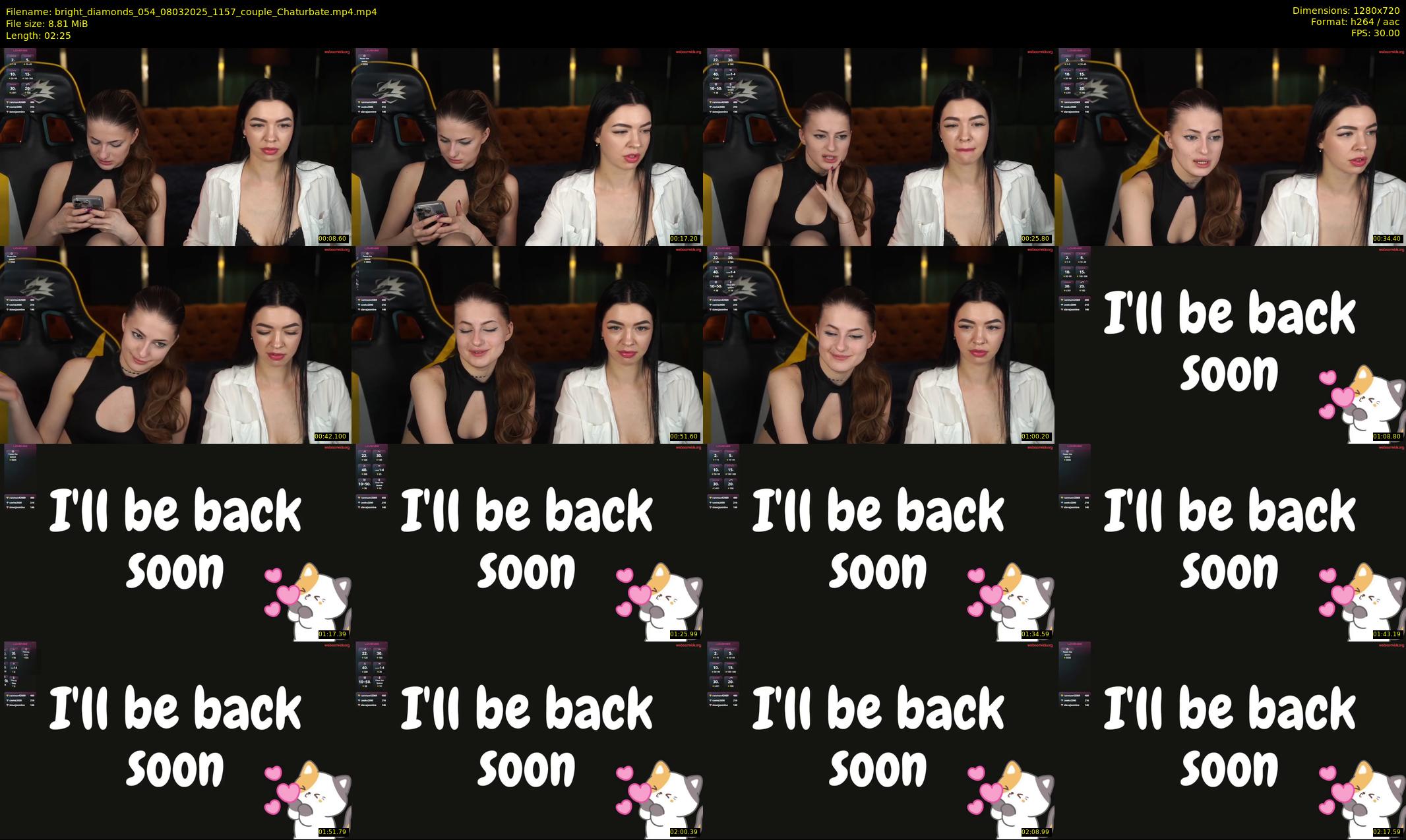 bright_diamonds_054 — 3 minute Chaturbate couple cam show recording, 720p, Mar 8, 2025