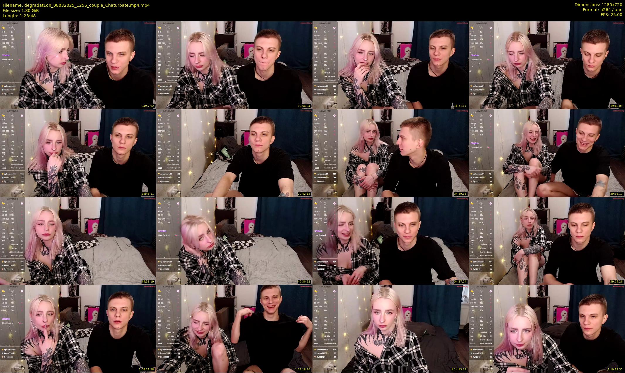 degradat1on — 84 minute Chaturbate couple cam show recording, 720p, Mar 8, 2025