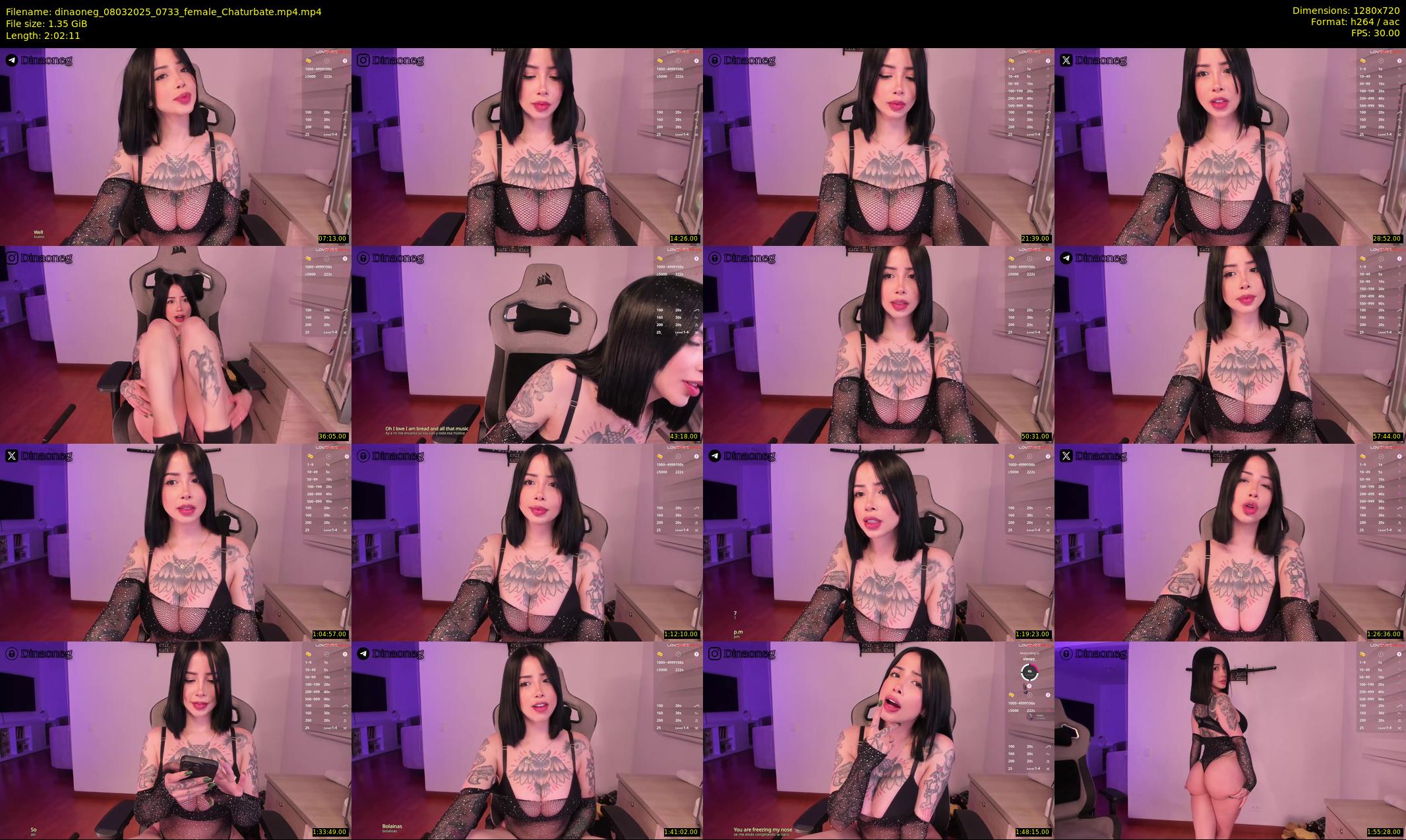 dinaoneg — 123 minute Chaturbate female cam show recording, 720p, Mar 8, 2025