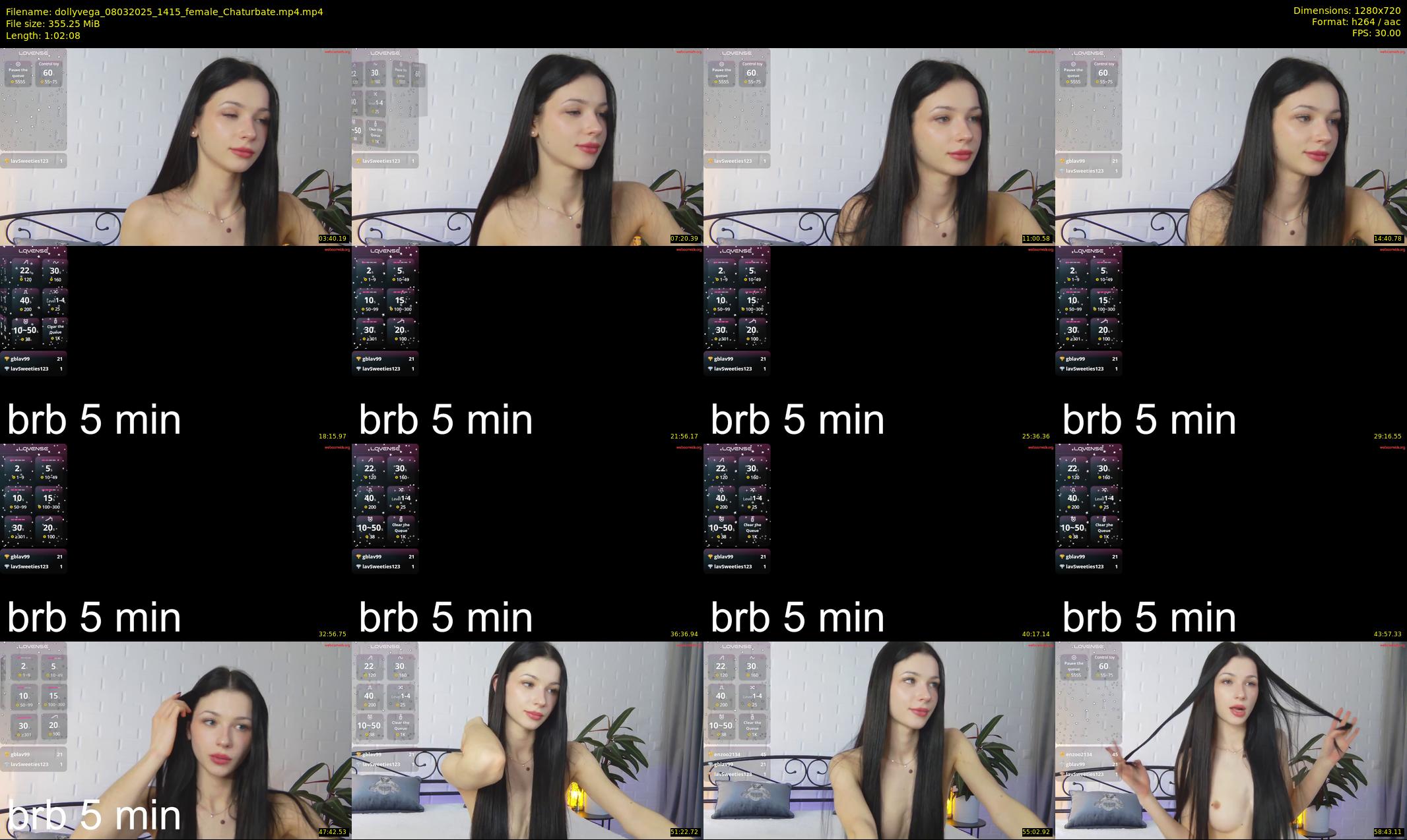 dollyvega — 63 minute Chaturbate female cam show recording, 720p, Mar 8, 2025