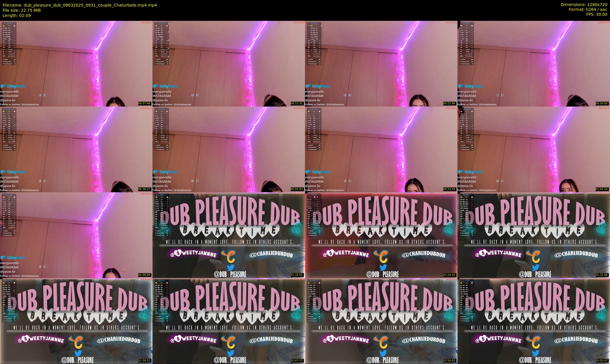 dub_pleasure_dub — 3 minute Chaturbate couple cam show recording, 720p, Mar 8, 2025
