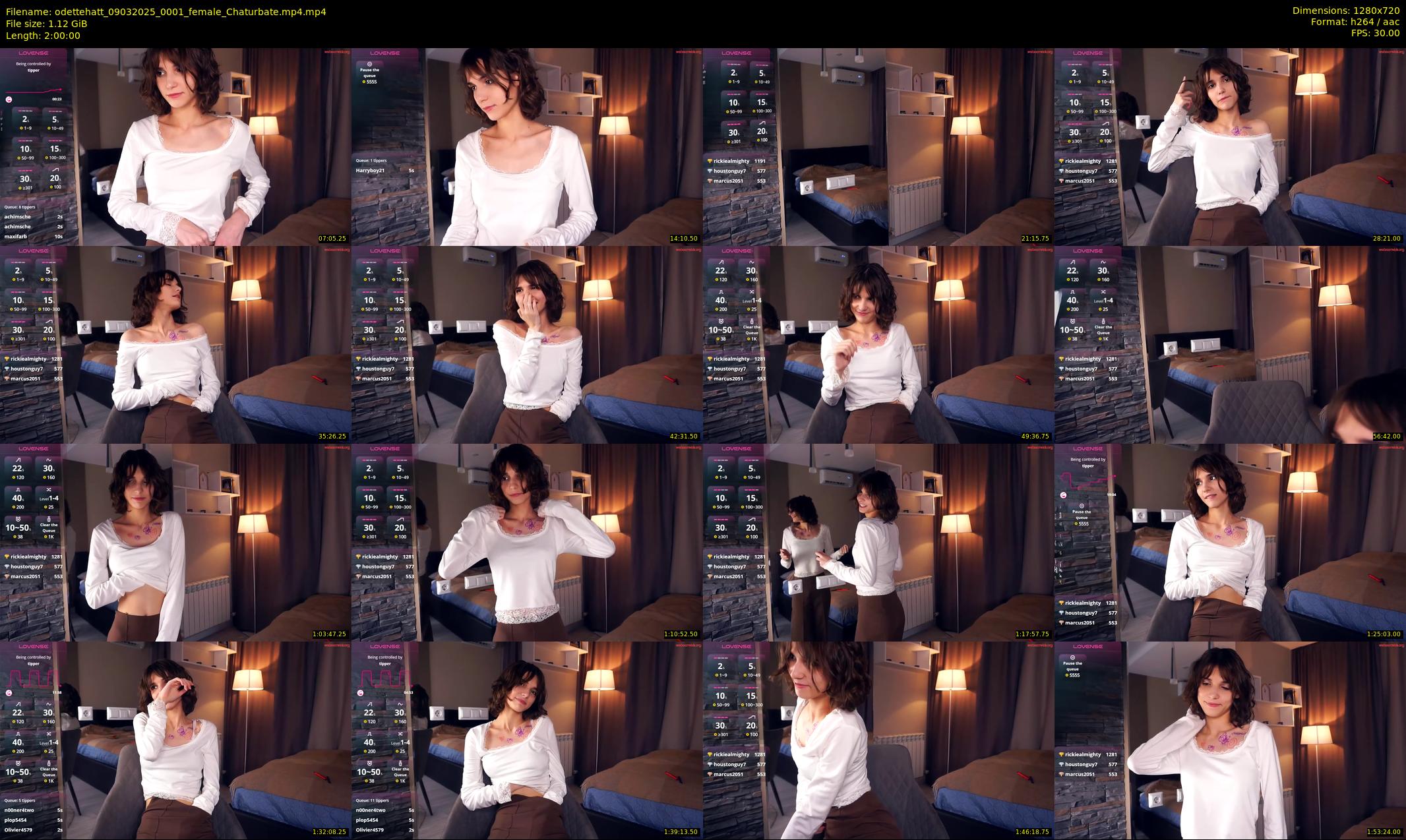 odettehatt — 120 minute Chaturbate female cam show recording, 720p, Mar 9, 2025