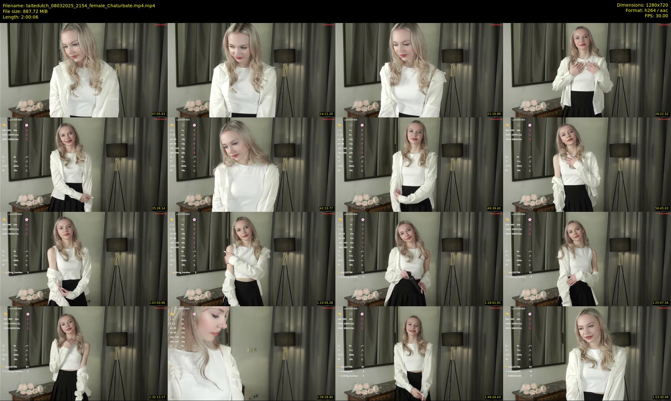 taitedutch — 121 minute Chaturbate female cam show recording, 720p, Mar 8, 2025