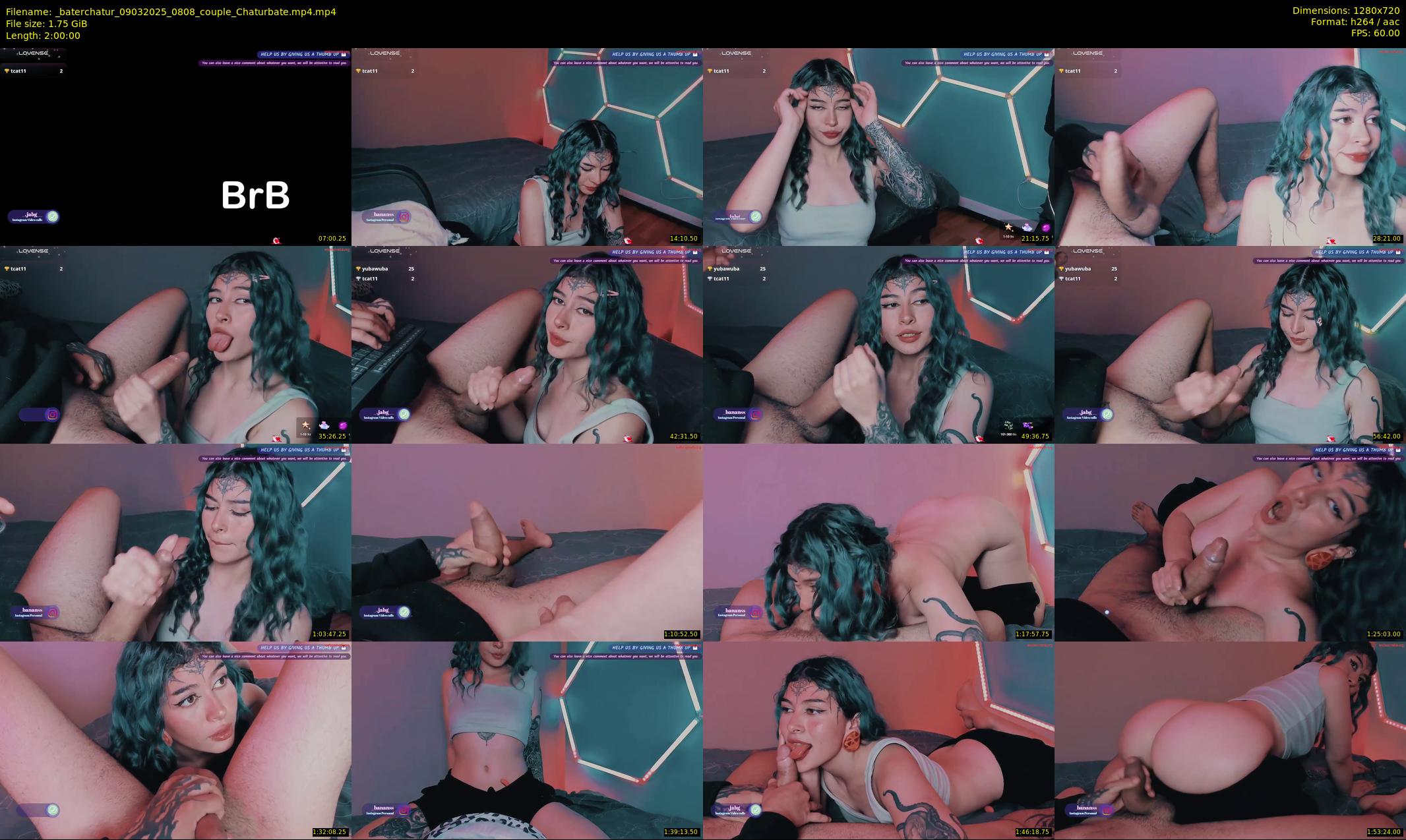 _baterchatur — 120 minute Chaturbate couple cam show recording, 720p, Mar 9, 2025