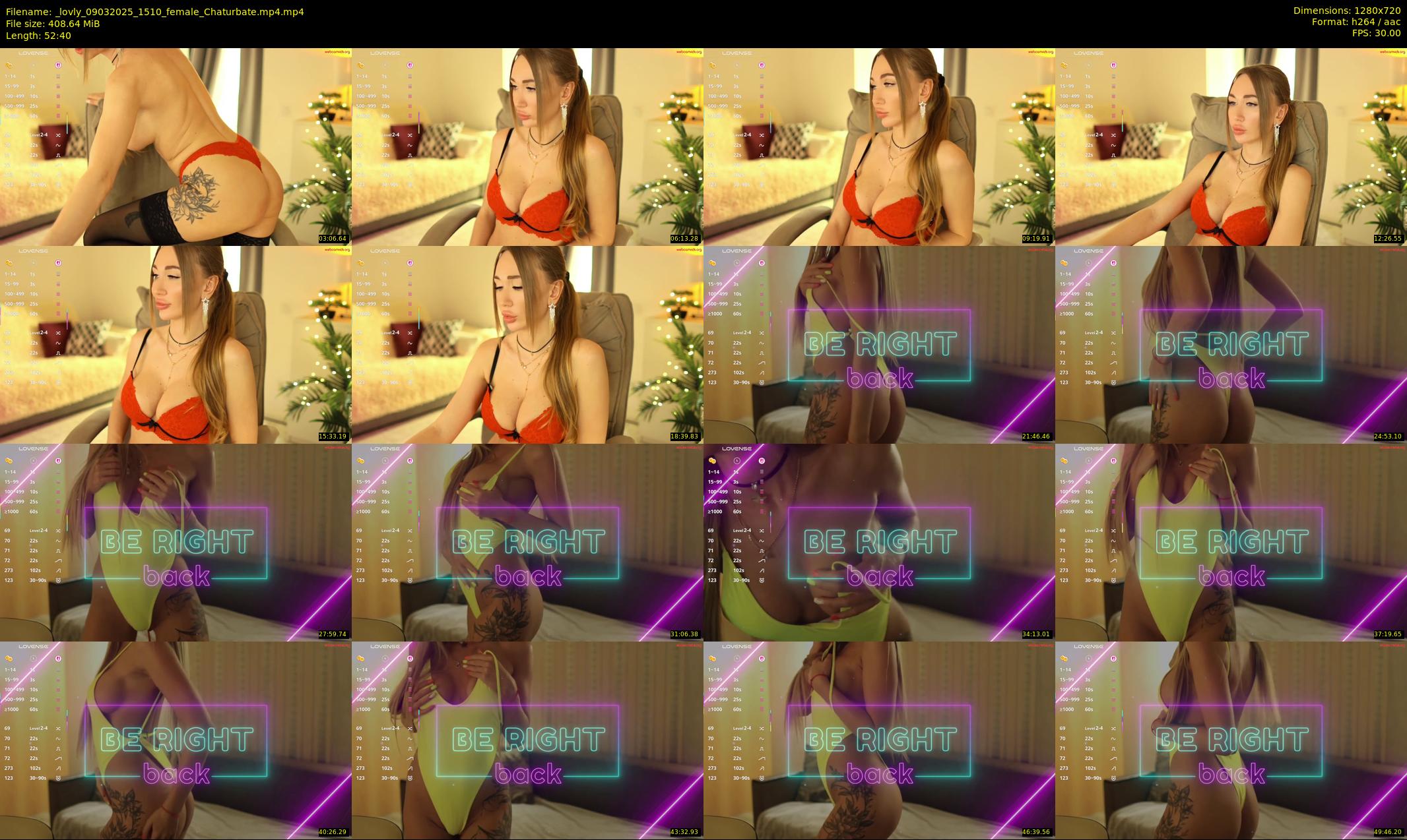 _lovly — 53 minute Chaturbate female cam show recording, 720p, Mar 9, 2025