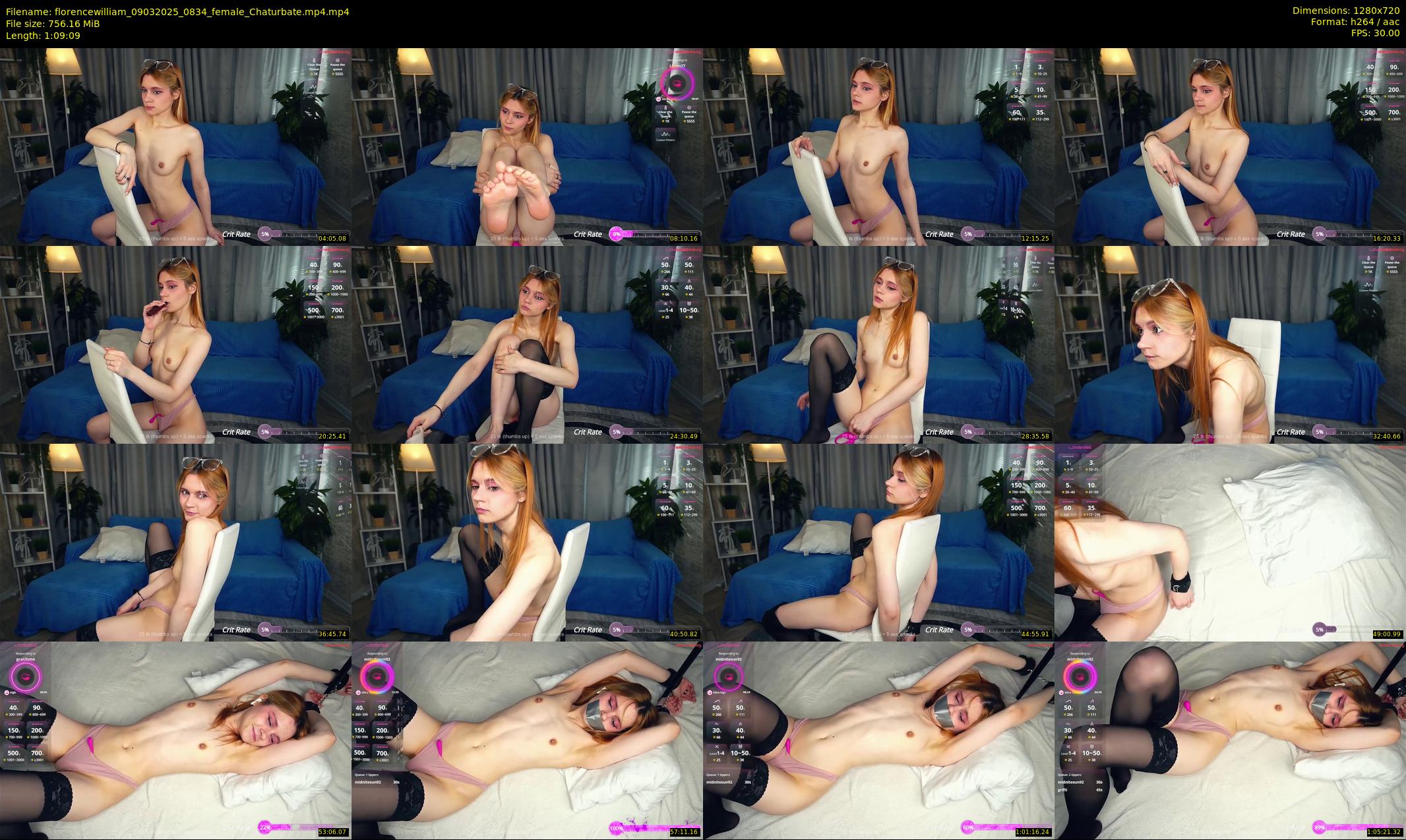 florencewilliam — 70 minute Chaturbate female cam show recording, 720p, Mar 9, 2025
