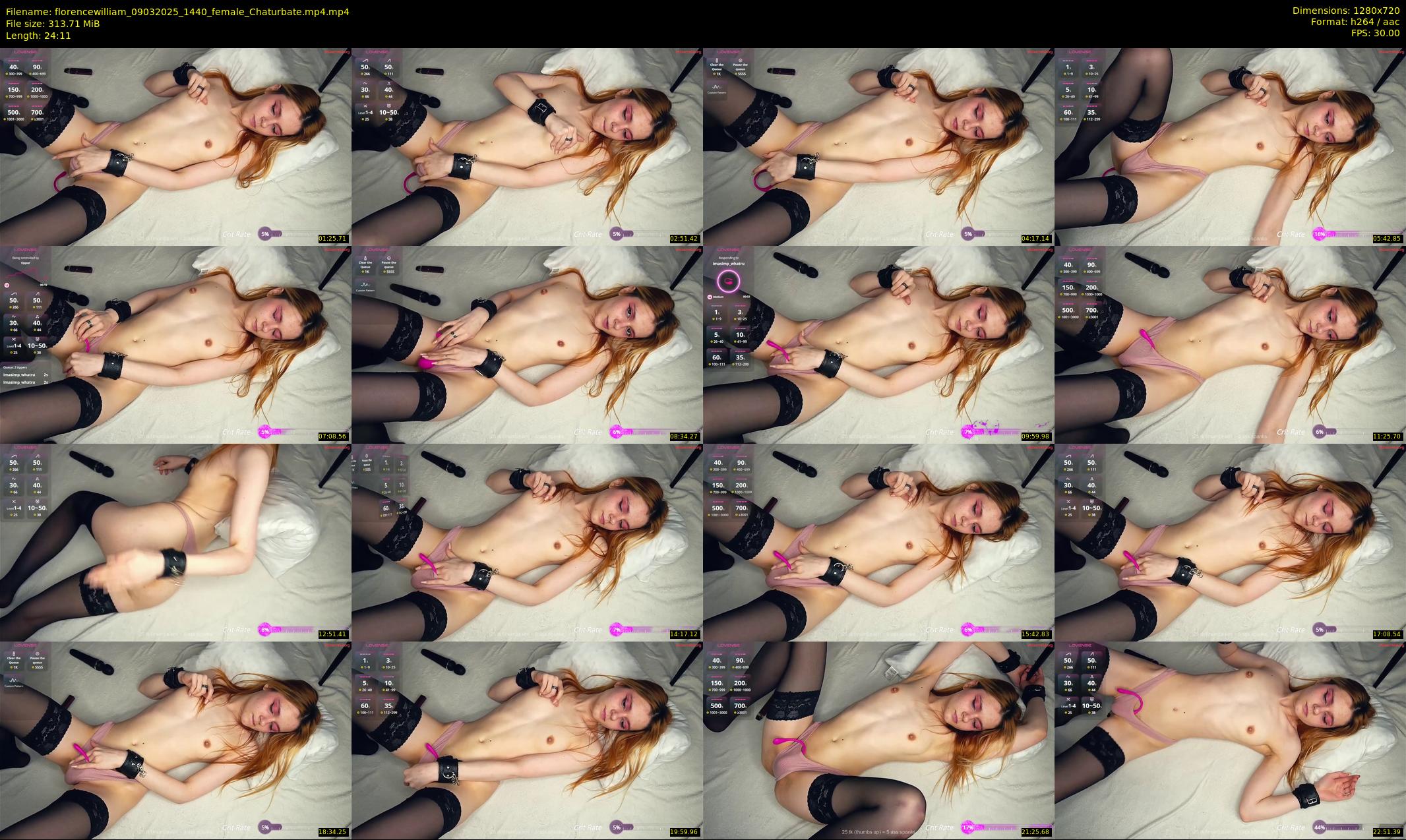 florencewilliam — 25 minute Chaturbate female cam show recording, 720p, Mar 9, 2025