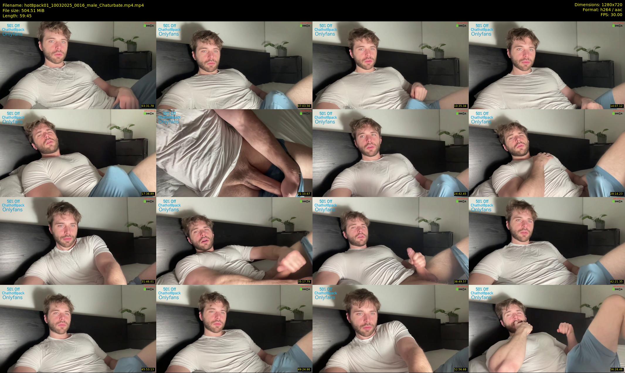 hot8pack01 — 60 minute Chaturbate male cam show recording, 720p, Mar 10, 2025