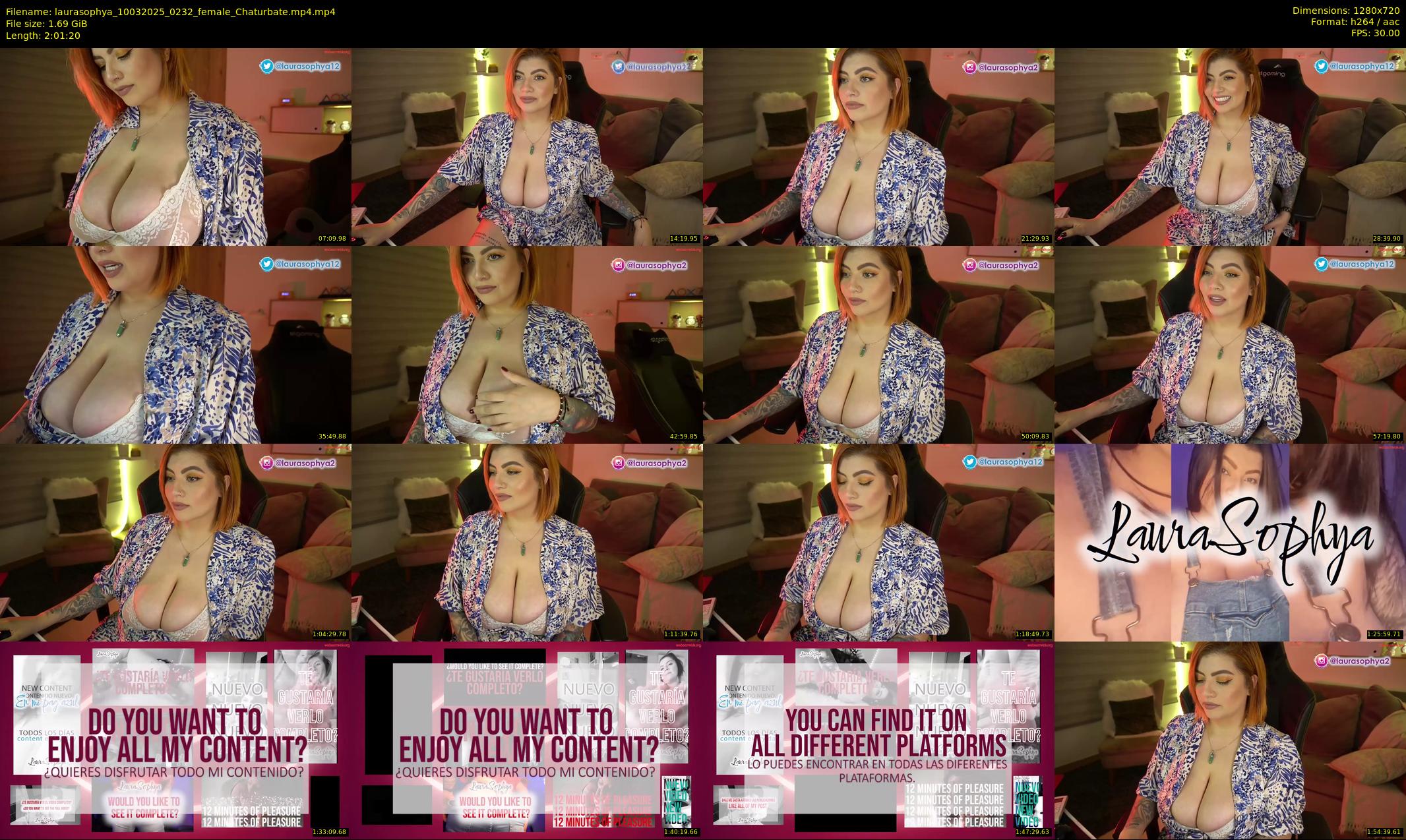 laurasophya — 122 minute Chaturbate female cam show recording, 720p, Mar 10, 2025