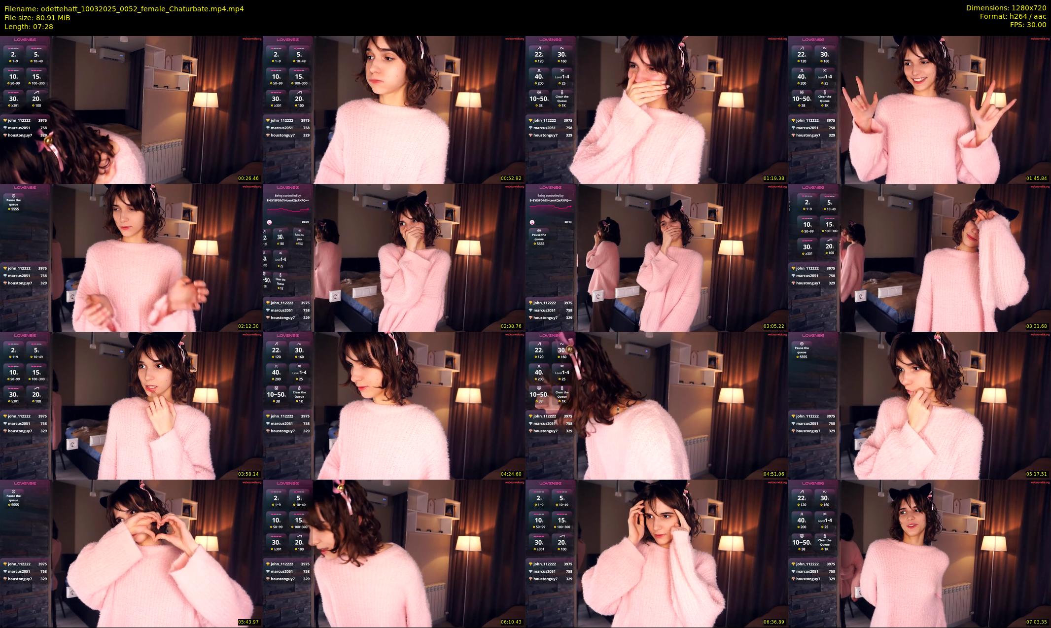 odettehatt — 8 minute Chaturbate female cam show recording, 720p, Mar 10, 2025