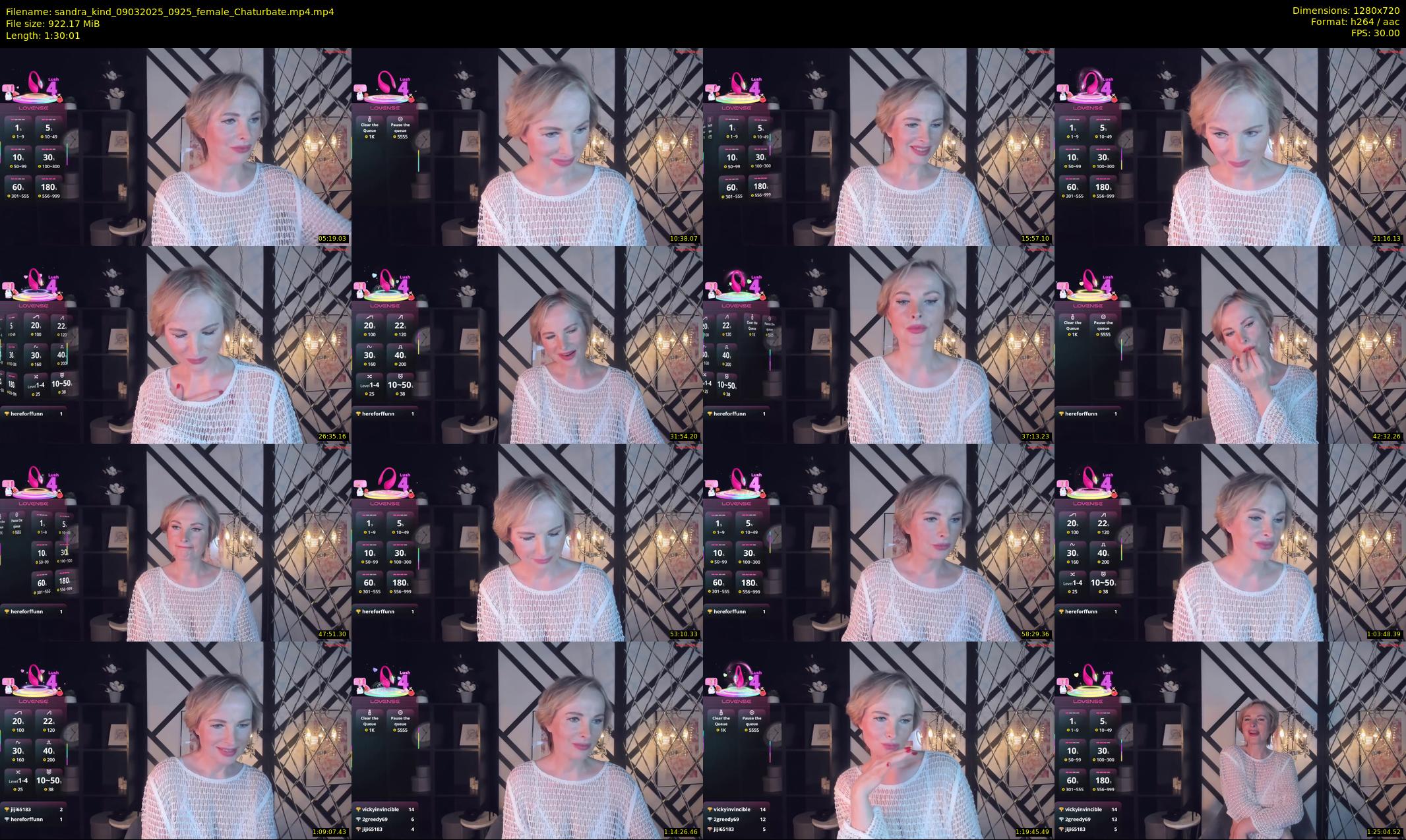 sandra_kind — 91 minute Chaturbate female cam show recording, 720p, Mar 9, 2025