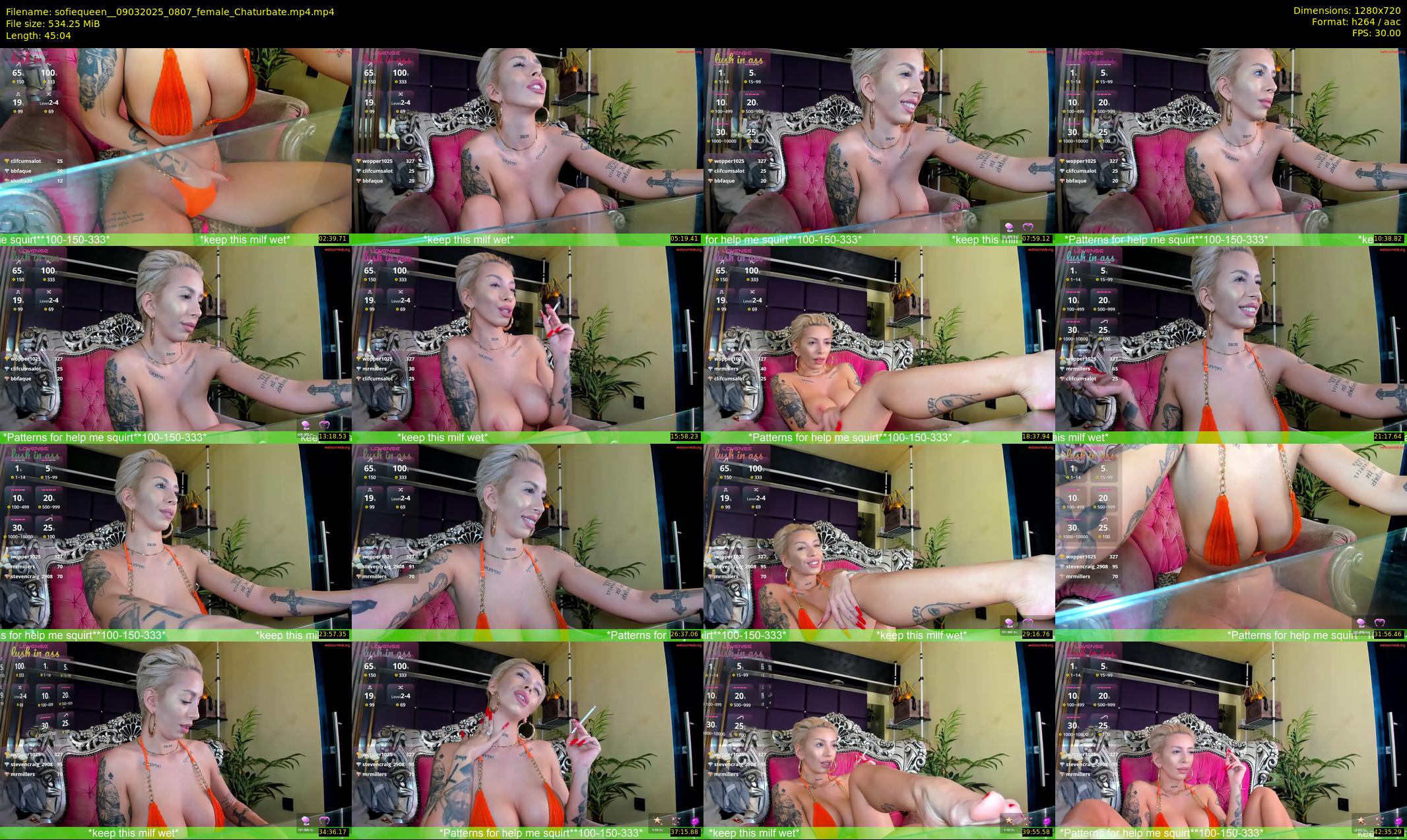 sofiequeen_ — 46 minute Chaturbate female cam show recording, 720p, Mar 9, 2025