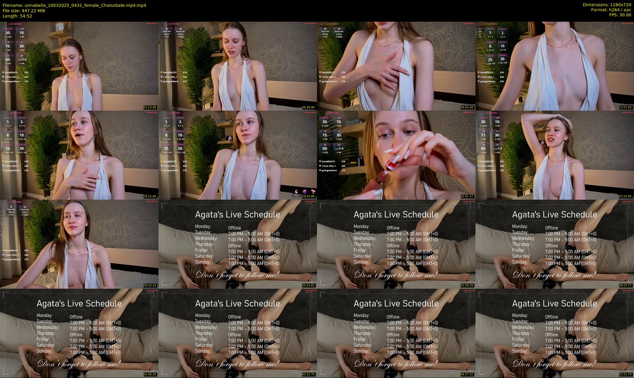 unnabella — 55 minute Chaturbate female cam show recording, 720p, Mar 10, 2025